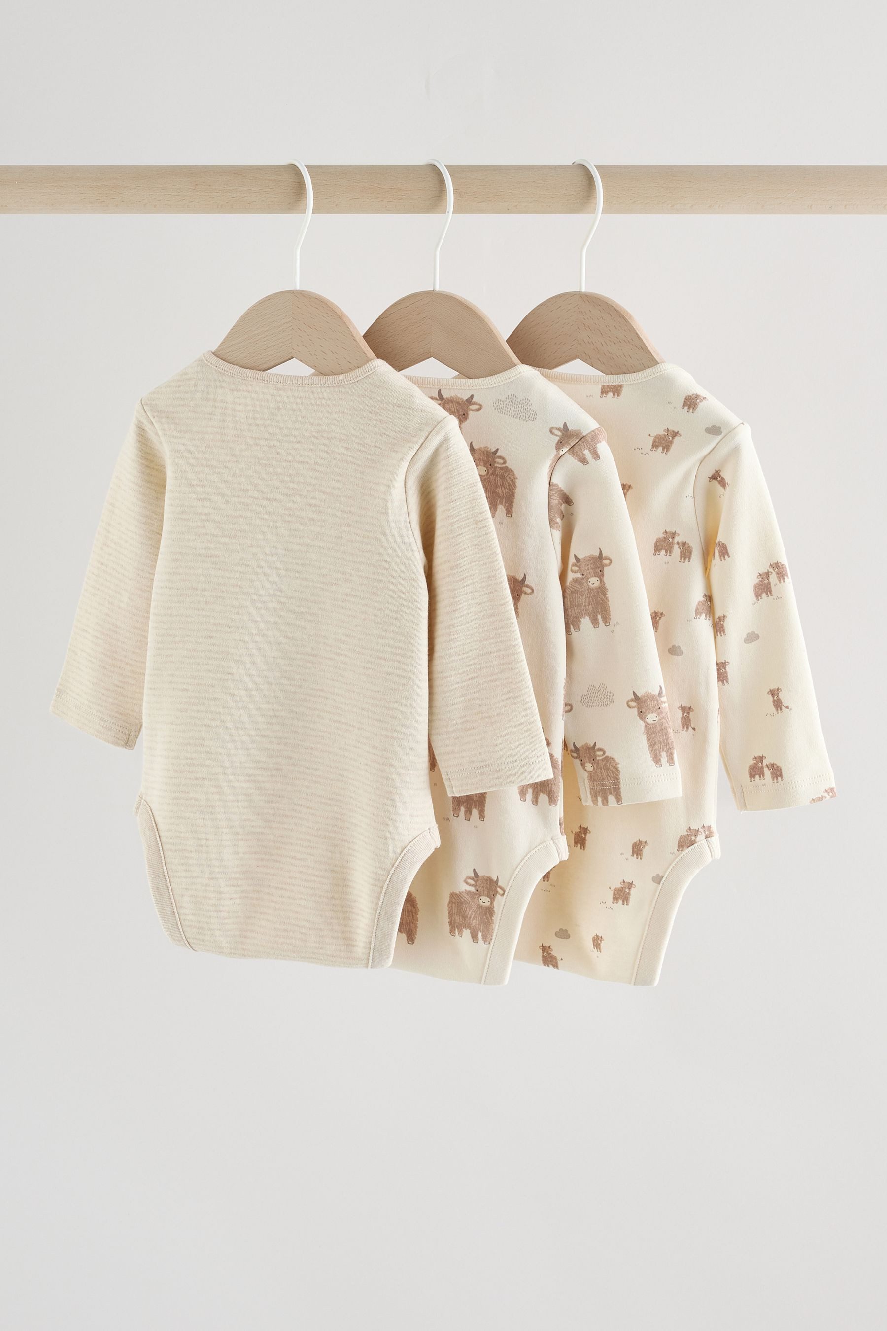 Next Langarmbody Baby-Body mit langem Arm im 3er-Pack (3-tlg)