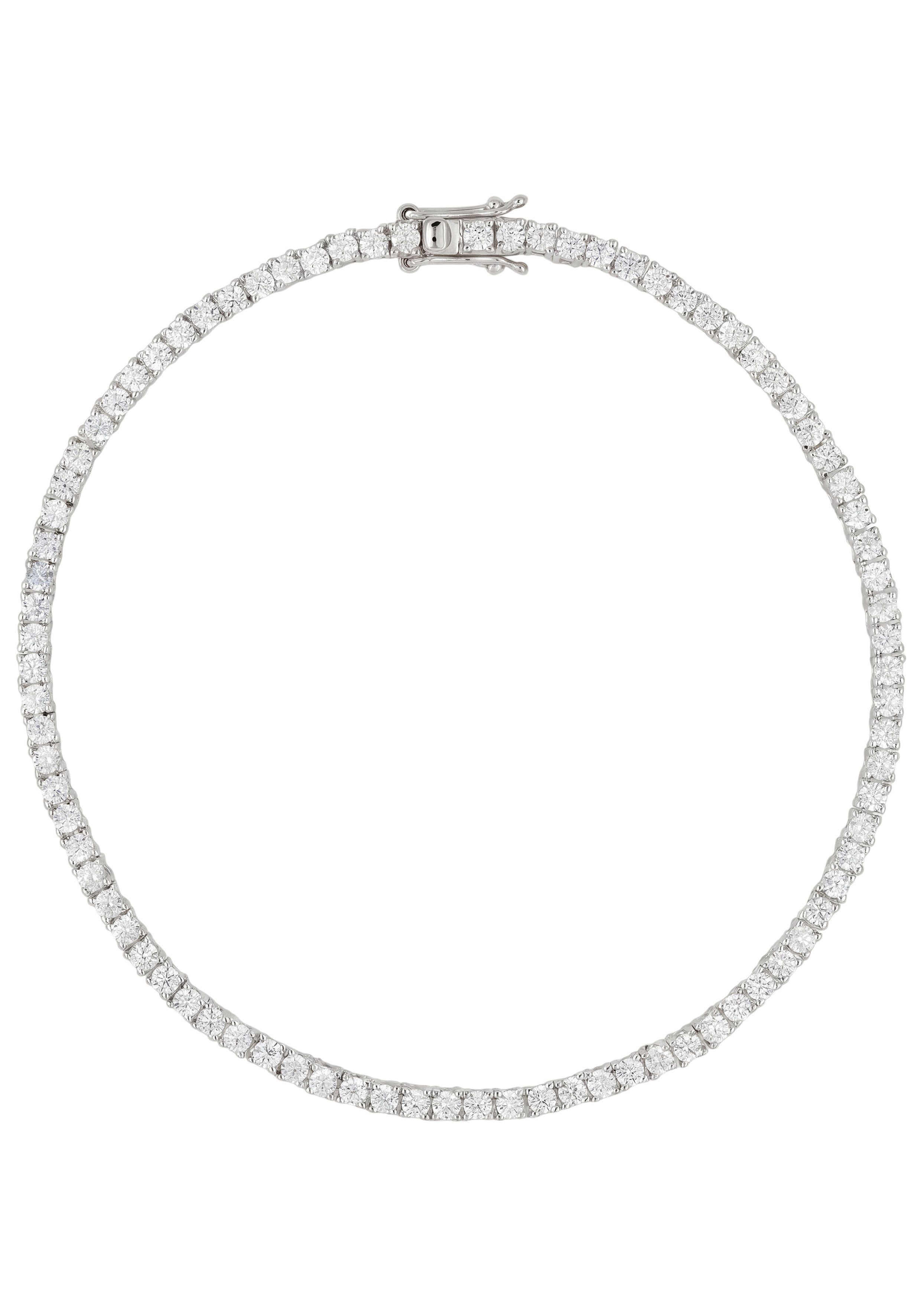 JOBO Tennisarmband Amband mit 84 Zirkonia, 925 Silber rhodiniert oder vergoldet 16 cm