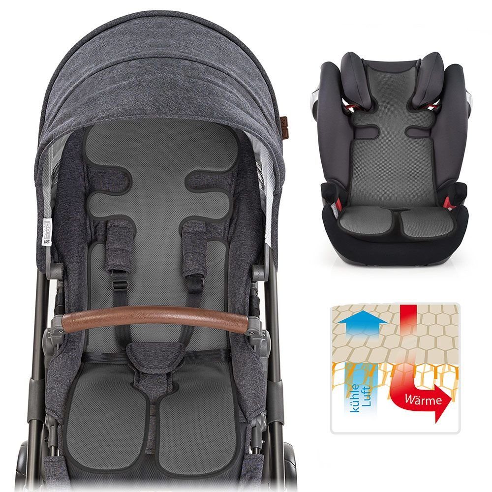 Zamboo Kinder-Sitzauflage Universal - Grau, Sommer Sitzeinlage für  Kinderwagen, Buggy, Kindersitz & Babyschale