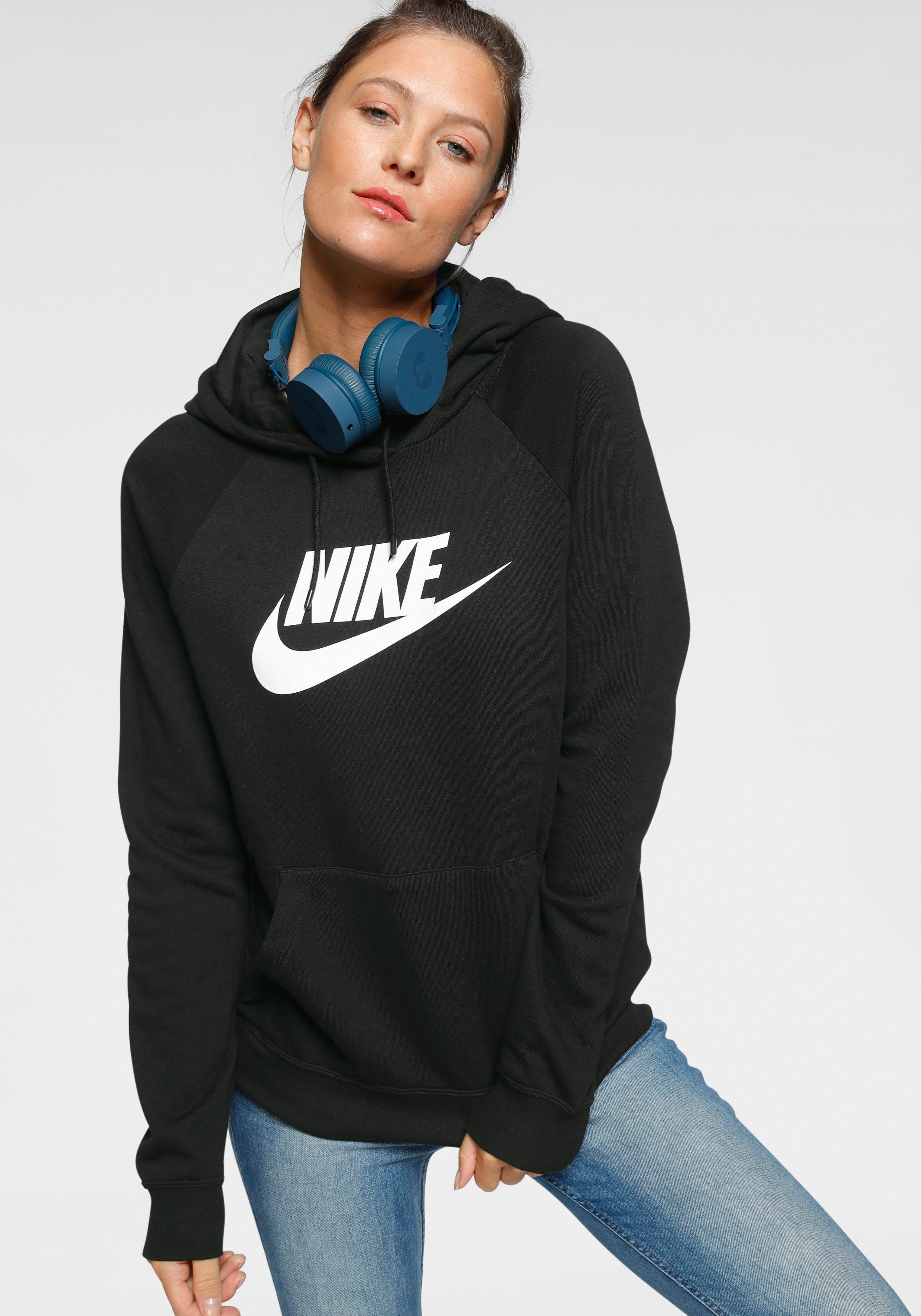 Kapuzensweatshirt WOMENS schwarz PULLOVER Nike ESSENTIAL Sportswear FLEECE HOODIE