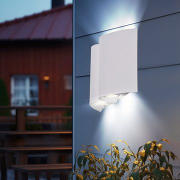 EGLO Außen-Wandleuchte, Leuchtmittel inklusive, Warmweiß, Wandleuchte Wandlampe Hauswandleuchte Wetterfest weiß LED