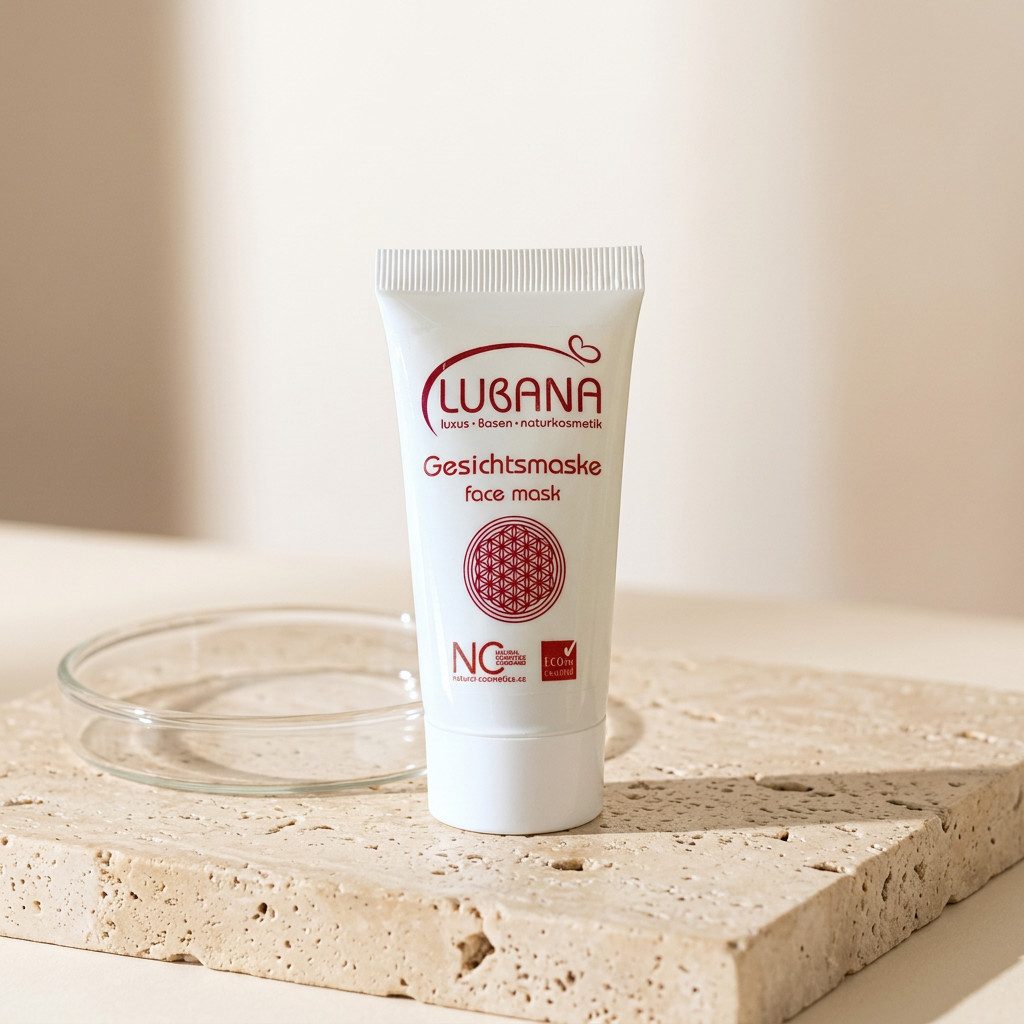 Lubana Gesichtsmaske basisch 30 ml – Feuchtigkeitsmaske mit Baobab, Sanddorn & Vitamin E, vegane Naturkosmetik für empfindliche & unreine Haut, Made in Germany