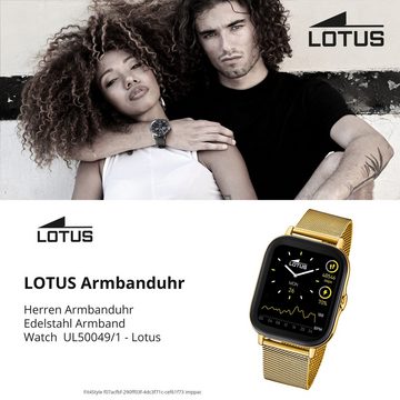 Lotus Multifunktionsuhr Lotus Herrenuhr Edelstahl gold Lotus, (Multifunktionsuhr), Herren Armbanduhr rund, groß (ca. 44,2mm), Edelstahl