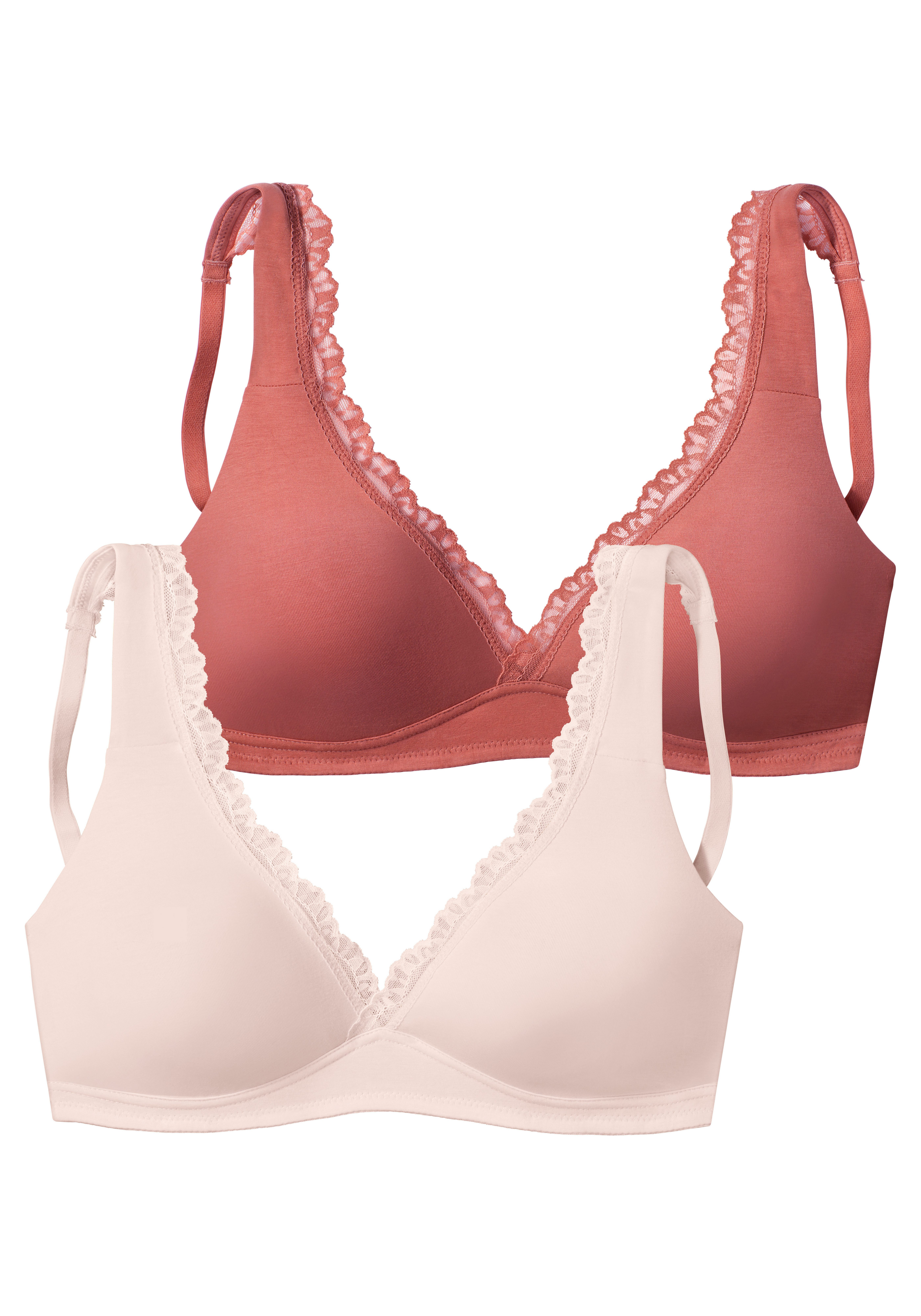 petite fleur Soft-BH (Packung, 2-tlg) ohne Bügel aus weicher Baumwollmischung, Bralette-BH