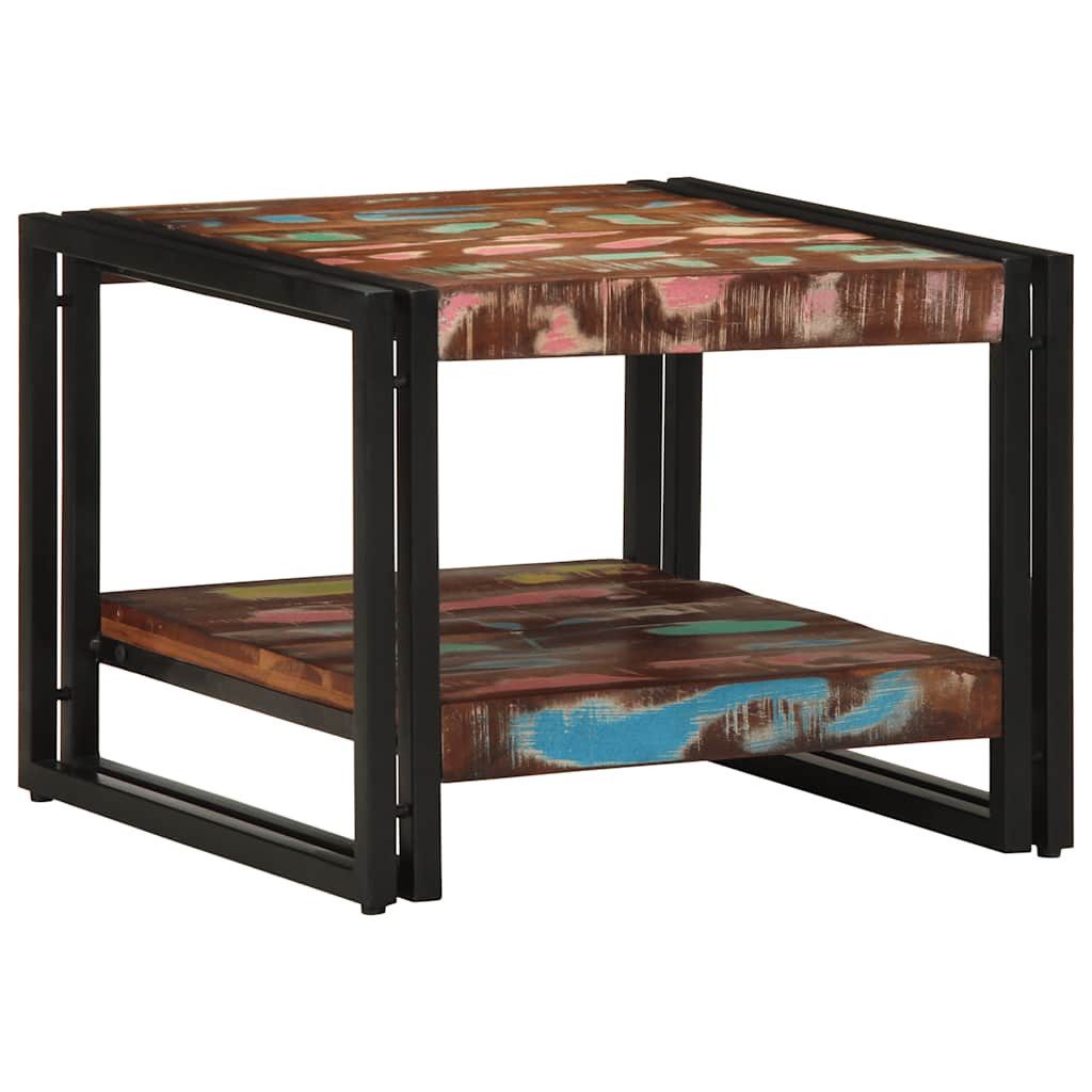 vidaXL Couchtisch Couchtisch Mehrfarbig 50x50x38 cm Altholz Massivholz (1-St)