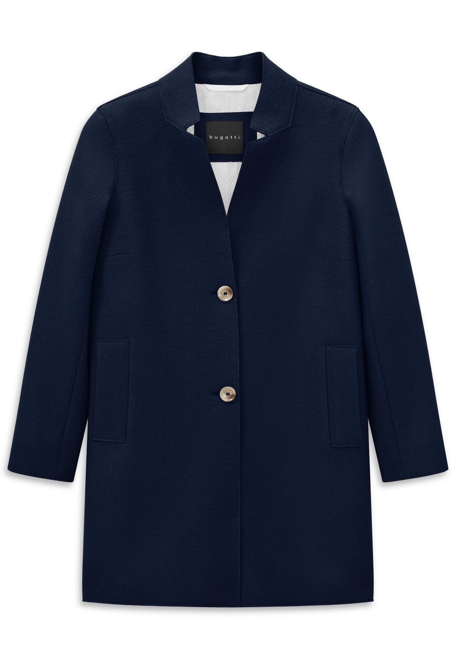 bugatti Wollmantel Regular Fit aus reiner italienischer Wolle