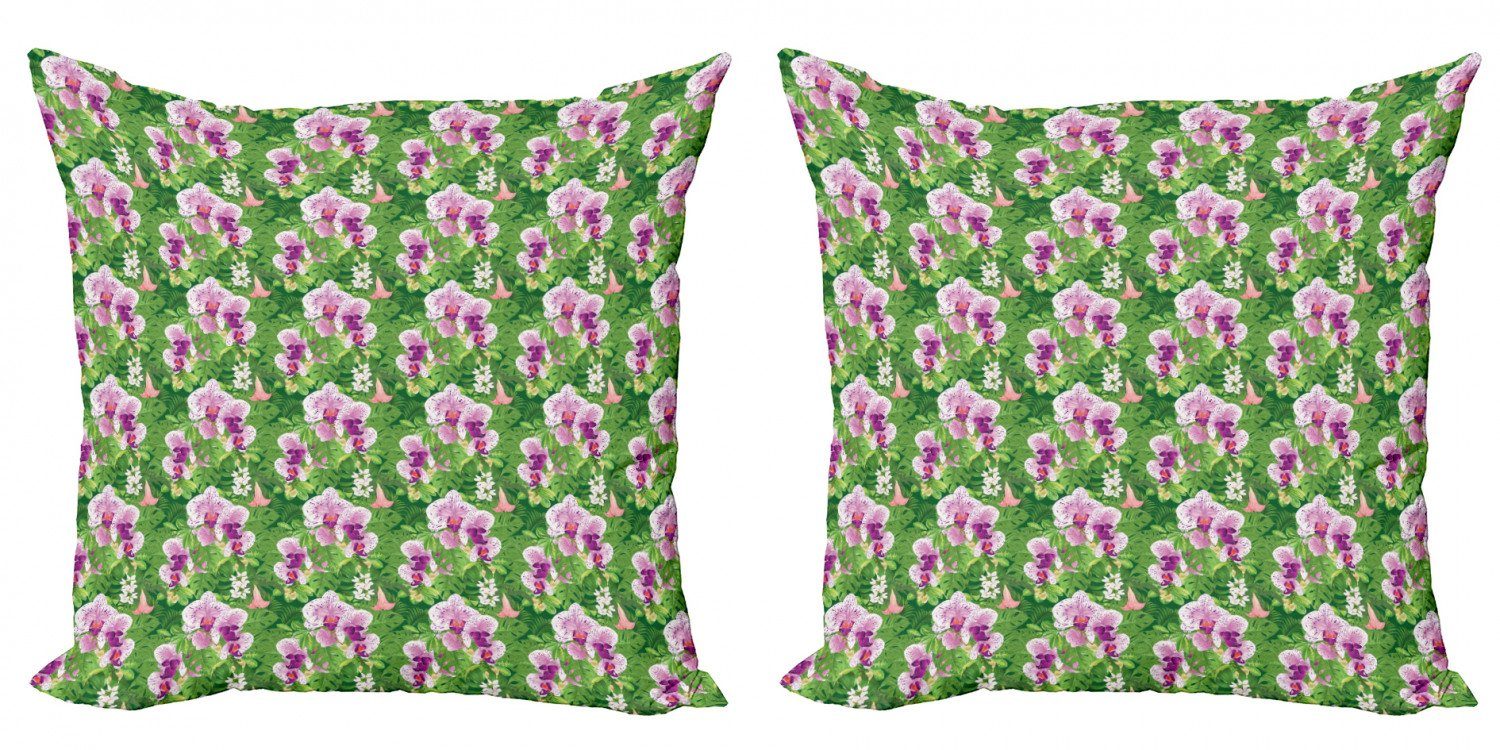 Kissenbezüge Modern Accent Doppelseitiger Digitaldruck, Abakuhaus (2 Stück), Philodendron Vivid tropische Blumen