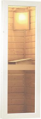 KONIFERA Saunahaus Hagen, BxTxH: 508 x 276 x 221 cm, 38 mm, (Set) terragrau, mit Ofen 9 KW externe Strg easy