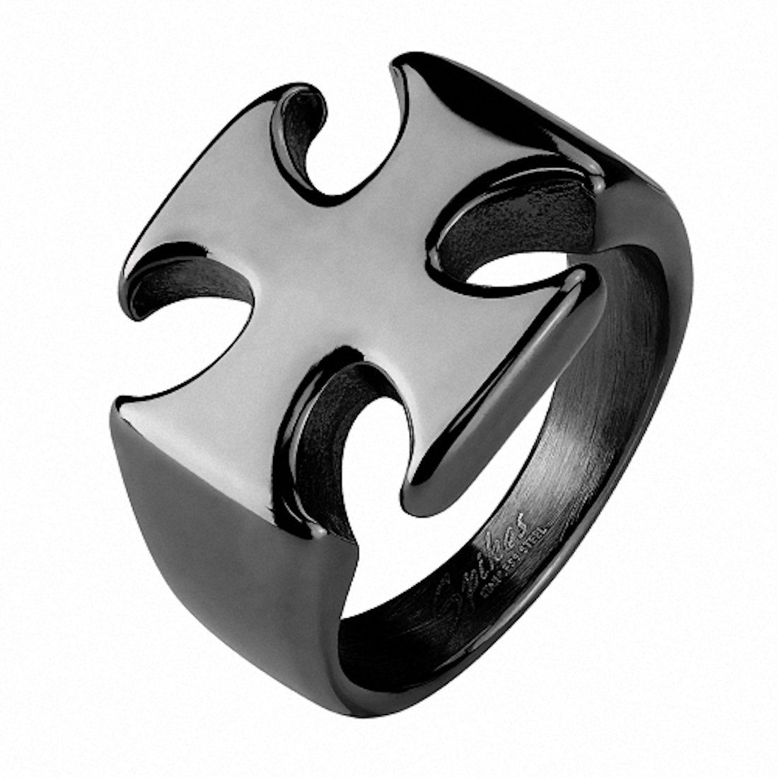 Taffstyle Fingerring Herren Edelstahl Ring Kreuz günstig online kaufen