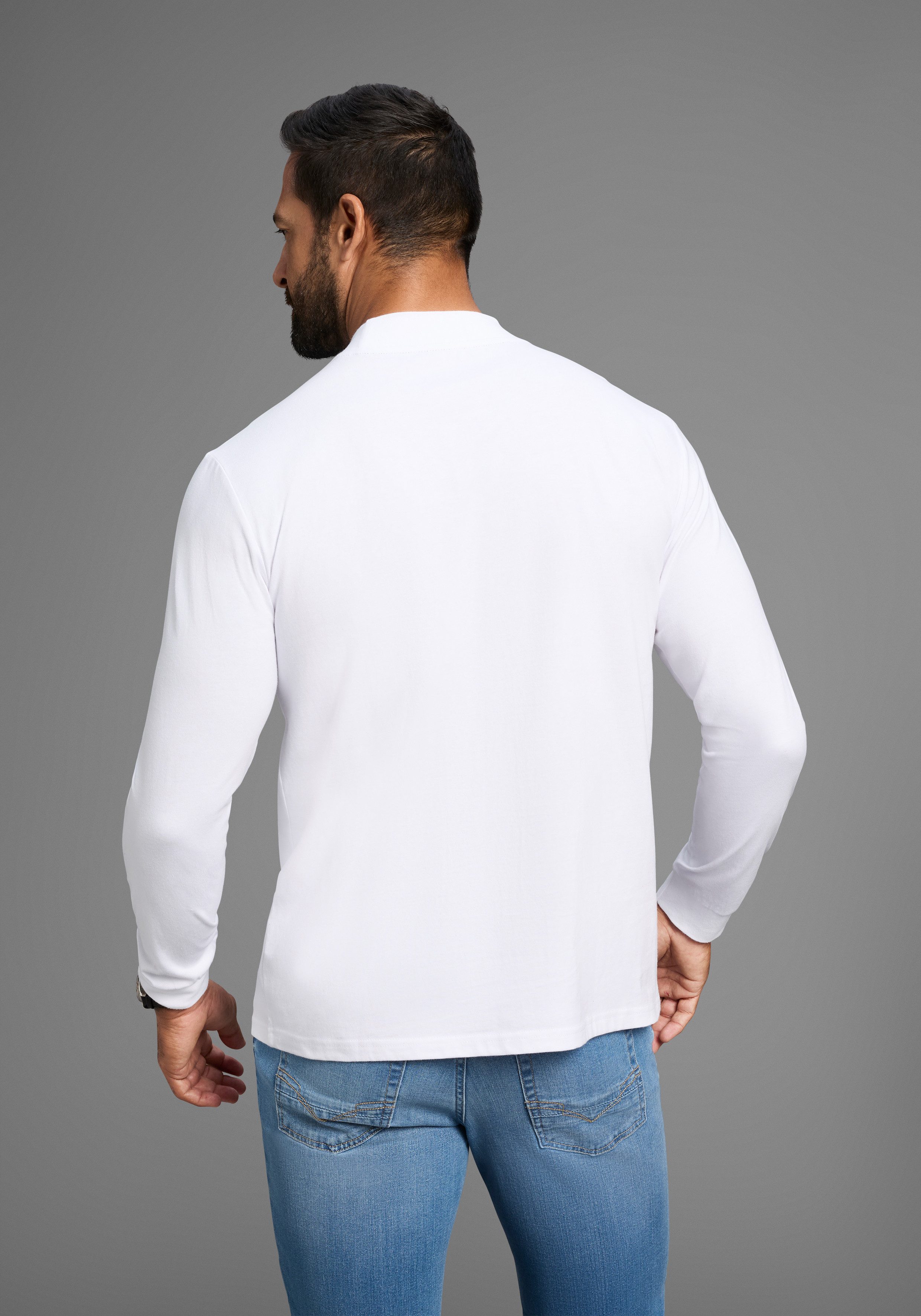 Man's World Stehkragenshirt Neue Kollektion! mit Bündchen günstig online kaufen