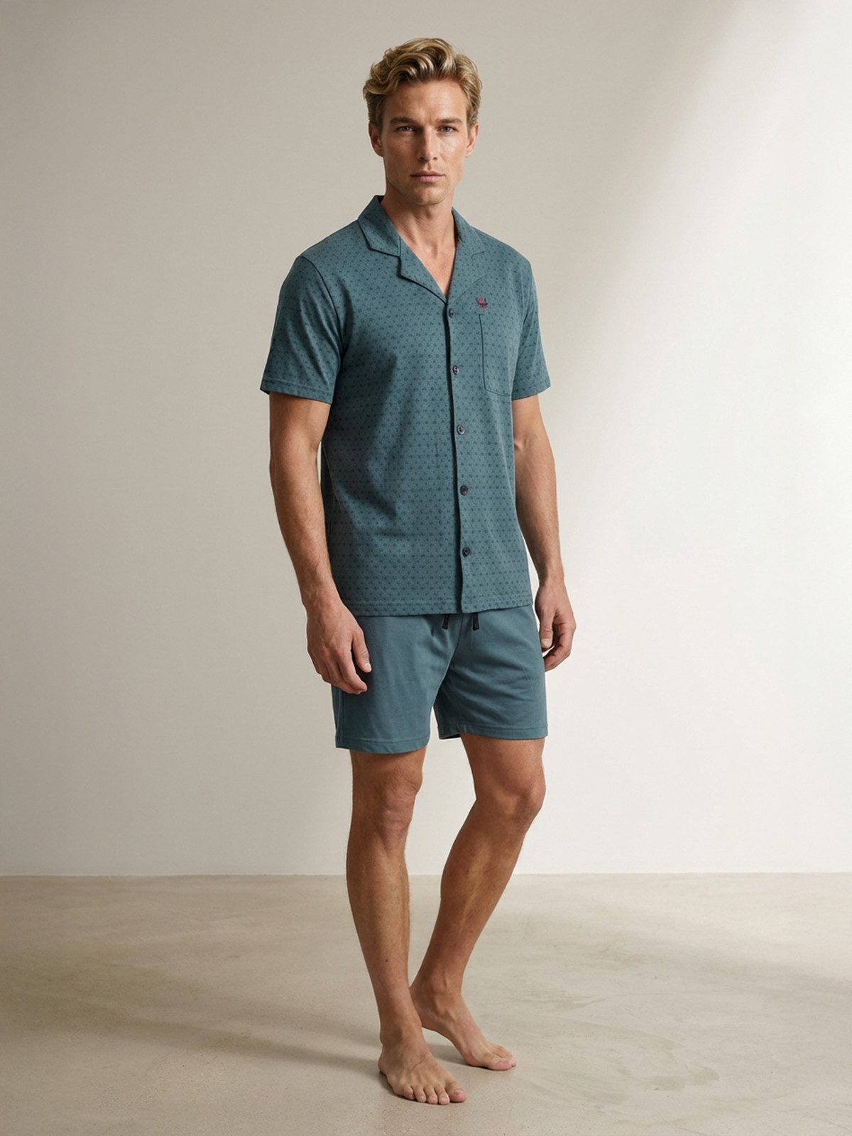 Henry Terre Shorty Karl Kreuz Herren Pyjama Kurz Karl bis 5XL