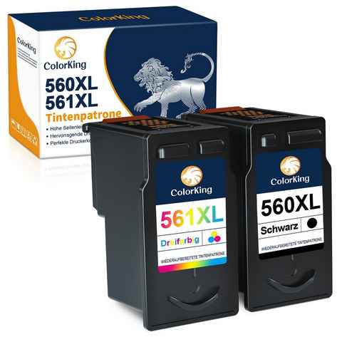 ColorKing Ersatz für Canon PGI-560 XL 561XL Tintenpatrone (2-tlg., Pixma TS5350 TS5351 TS5352 TS5353 TS7450 TS7451)