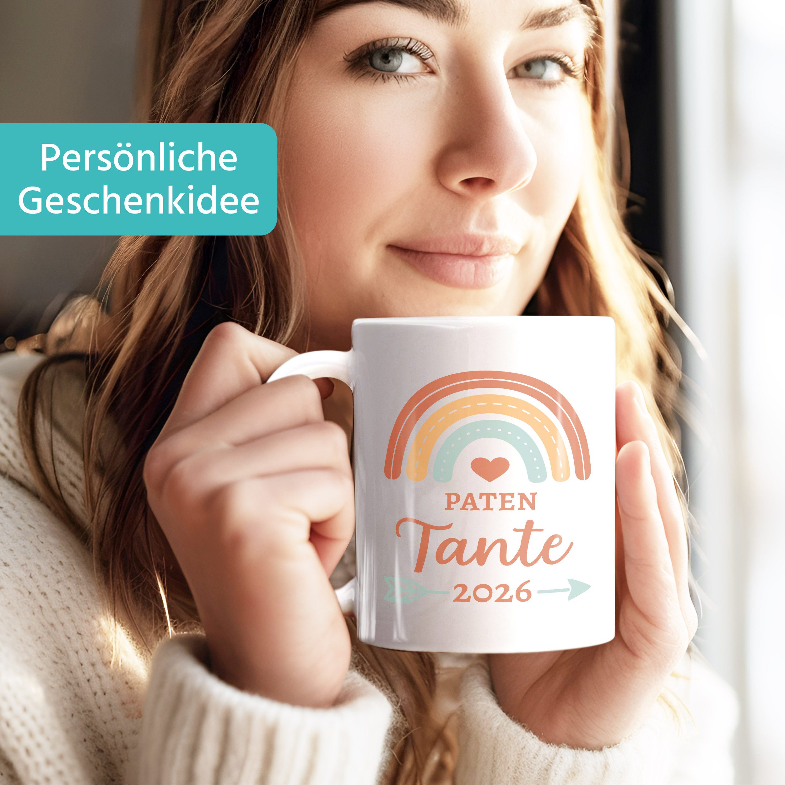 SpecialMe Tasse Tasse Babynews Schwangerschaft verkünden 2026 - Regenbogen Design -, Keramik