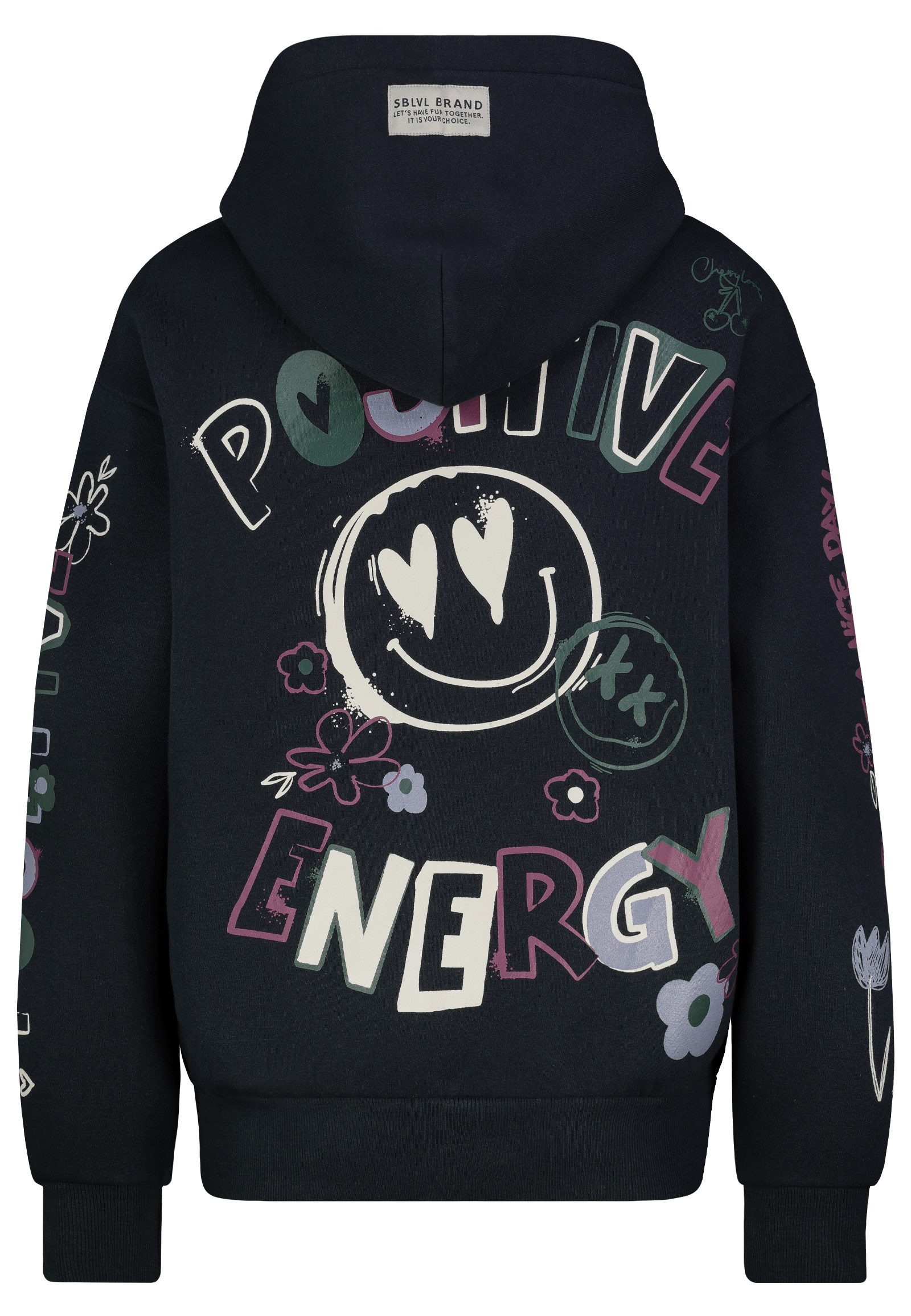 SUBLEVEL Hoodie Mit Kapuze und farbenfrohem Motivprint (1-tlg) Positive Vibe Hoodie