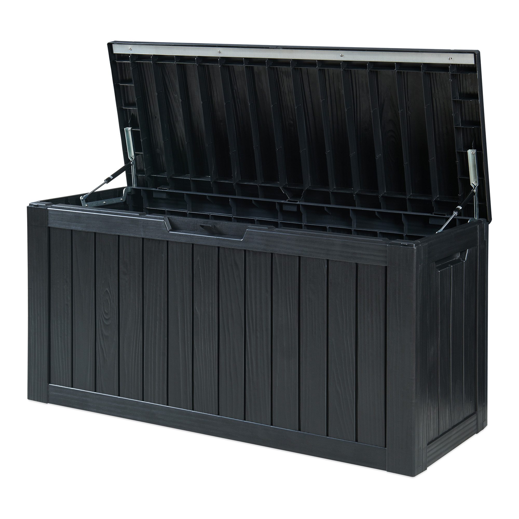 casa.pro Gartenbox, »Vades« 117 x 47 x 59 cm 300 L abschließbar Schwarz, Holzoptik