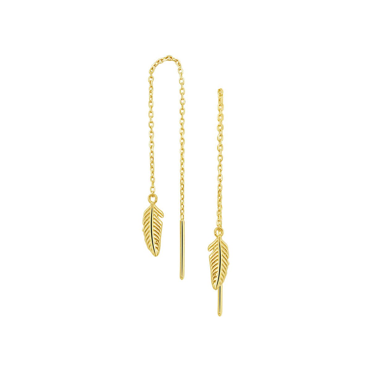 NICEANDnoble Paar Ohrhänger 585er Gelbgold Ohrhänger Durchzieher Feder günstig online kaufen