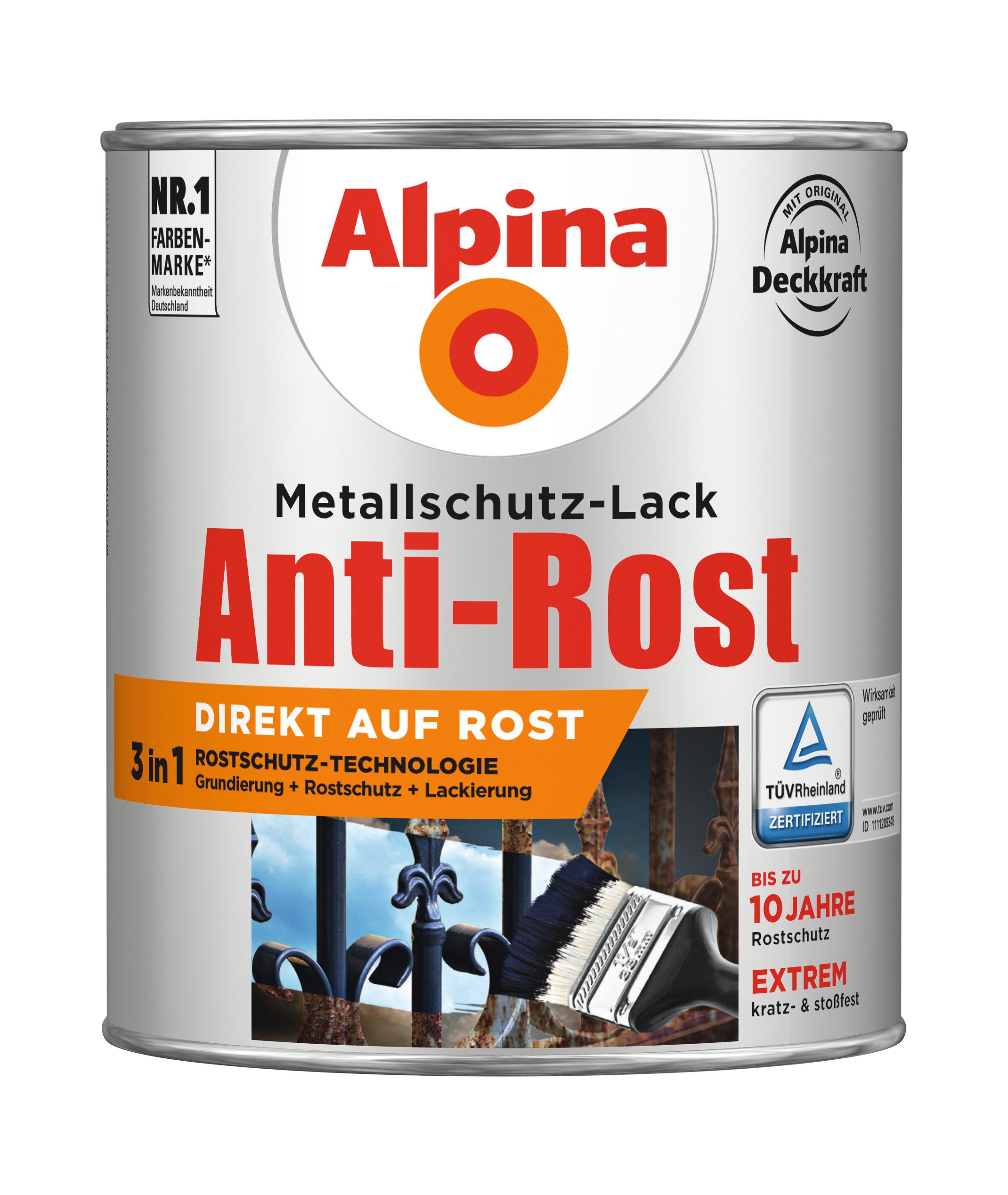 Alpina Metallschutzlack Anti-Rost, 750 ml, matt