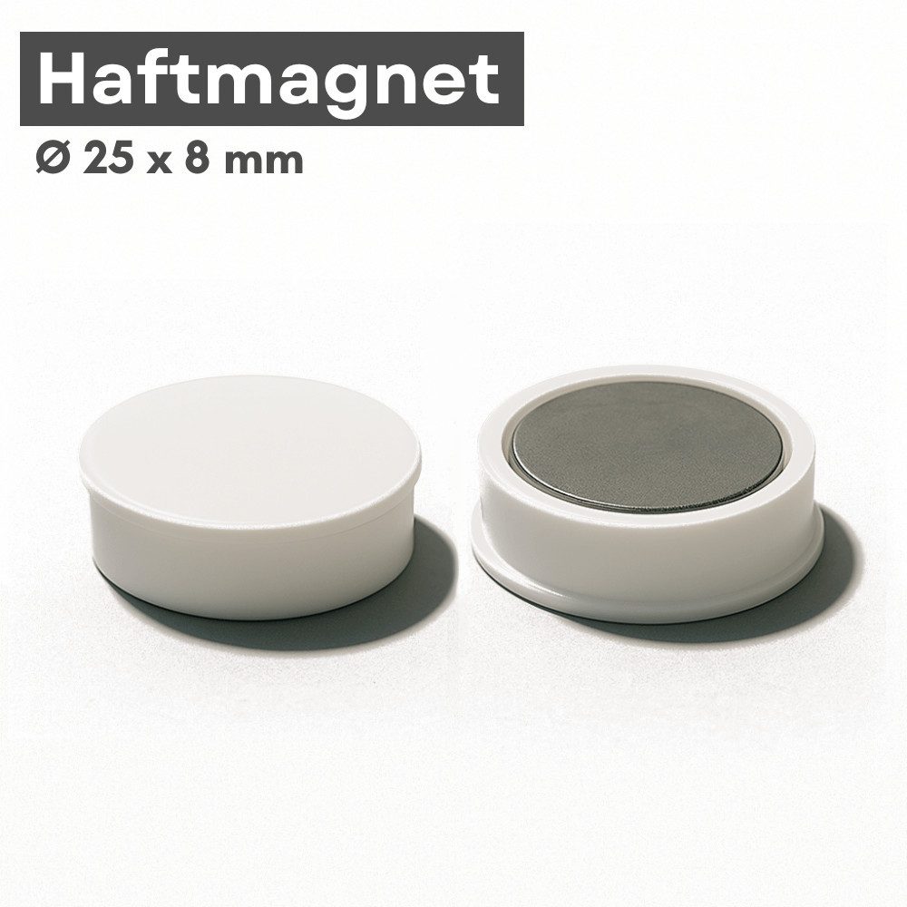MaajeeKuto Magnet Haftmagnet 24x8 mm Weiß Ferrit Pinboard Magnet Büro (10-St)