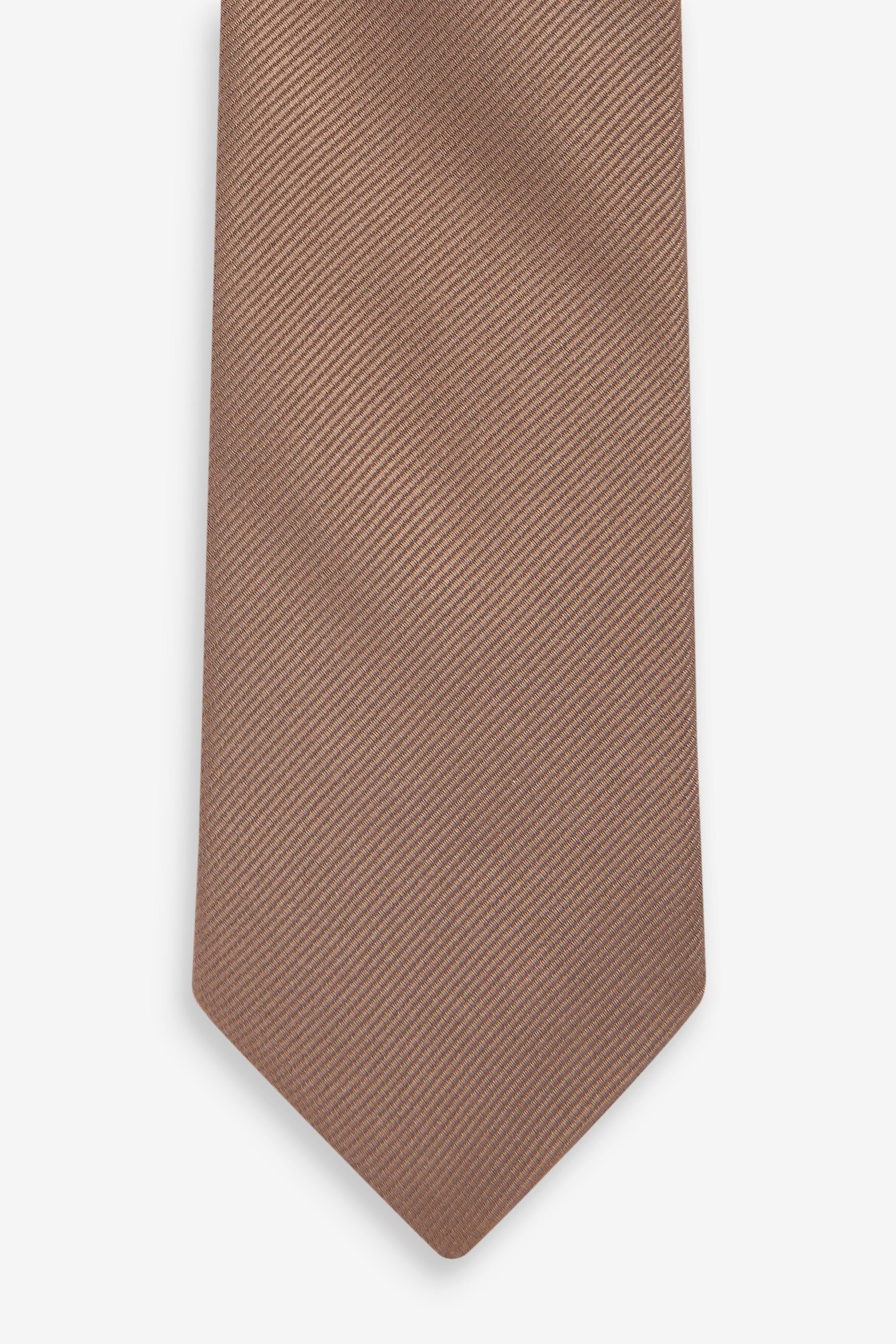 Next Krawatte Schmale (1-St) Neutral Twill-Krawatte Brown