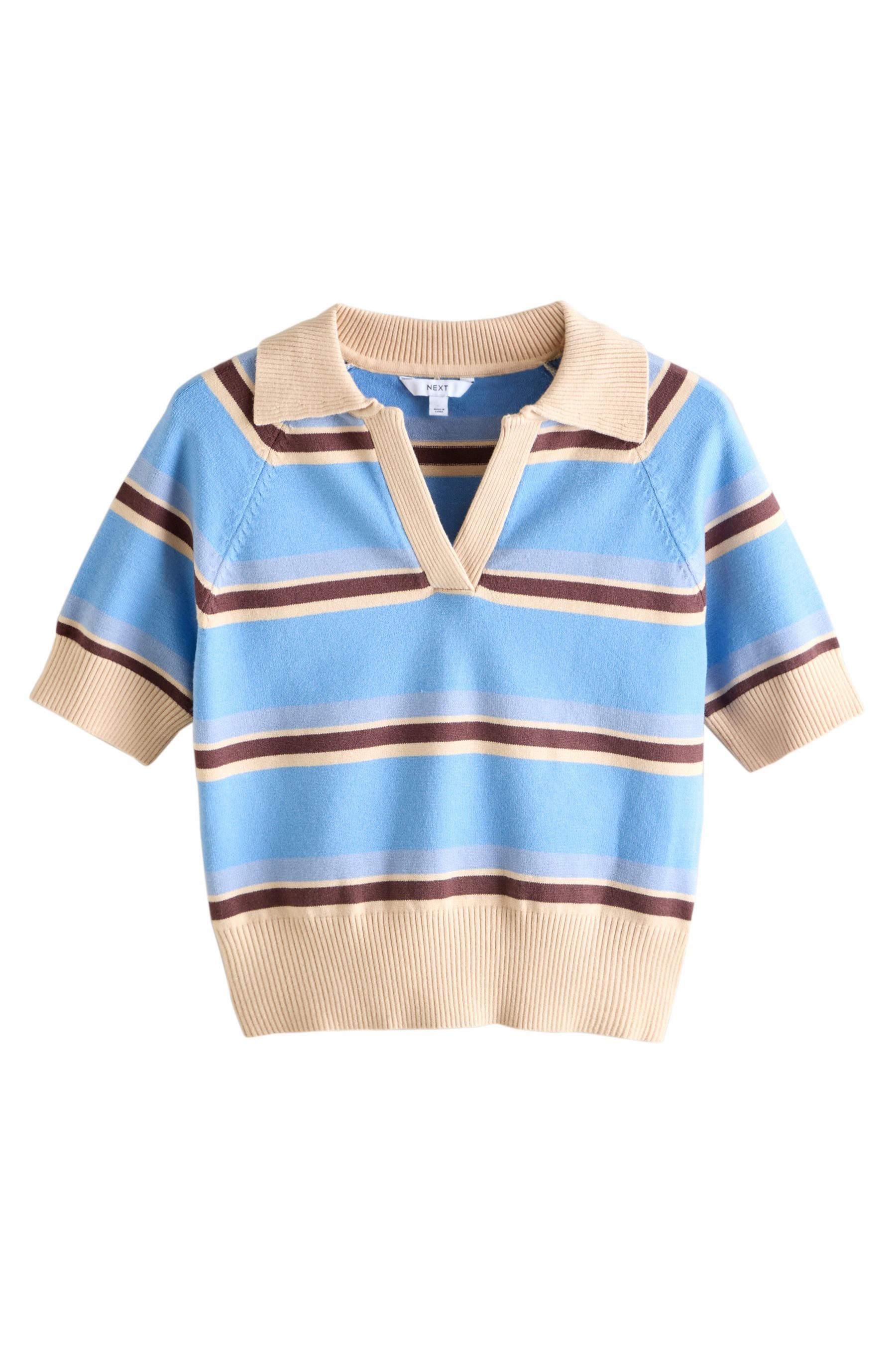 Next Sweater Gestreiftes Polooberteil mit V-Ausschnitt (1-tlg) günstig online kaufen