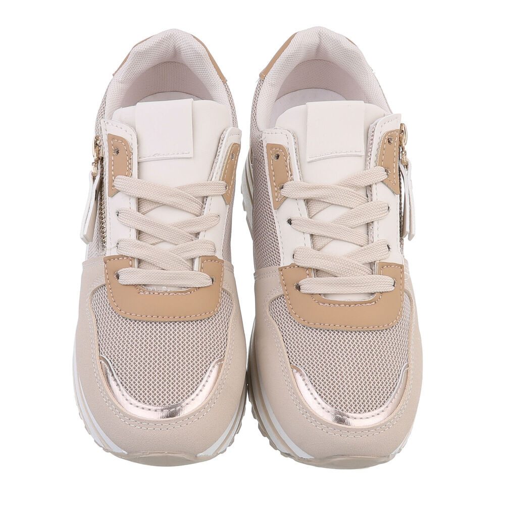 Ital-Design Bequeme Sneakers für Freizeit und Alltag Sneaker (86344914) Keilabsatz/Wedge Sneakers Low in Beige
