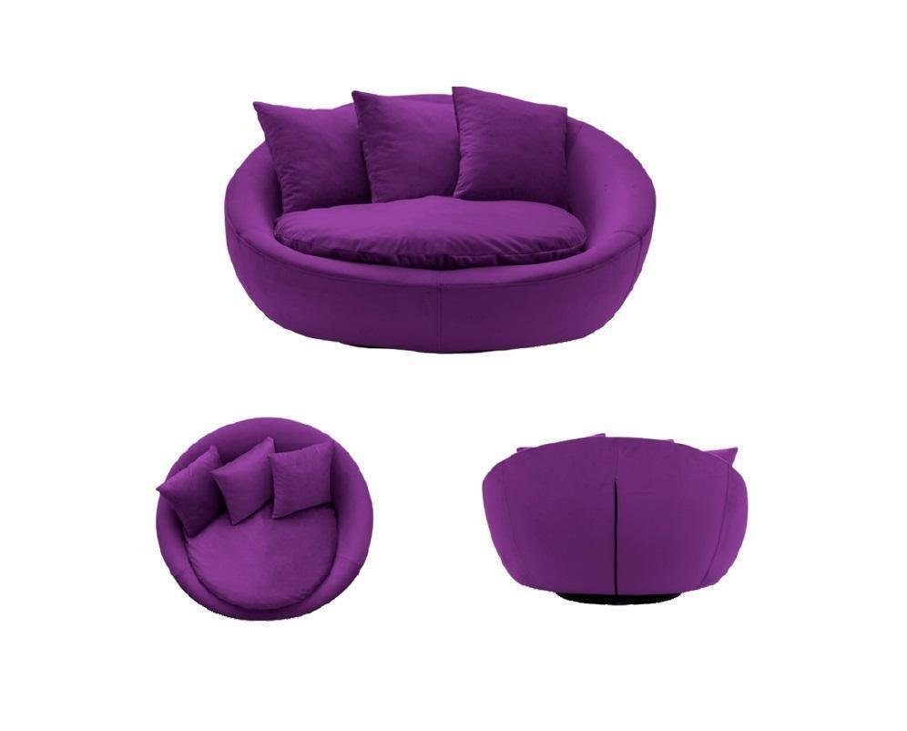 JVmoebel Sessel Großer Lounge Club Big Sessel Einsitzer Couch Sofa 124x105cm Lila | Einzelsessel