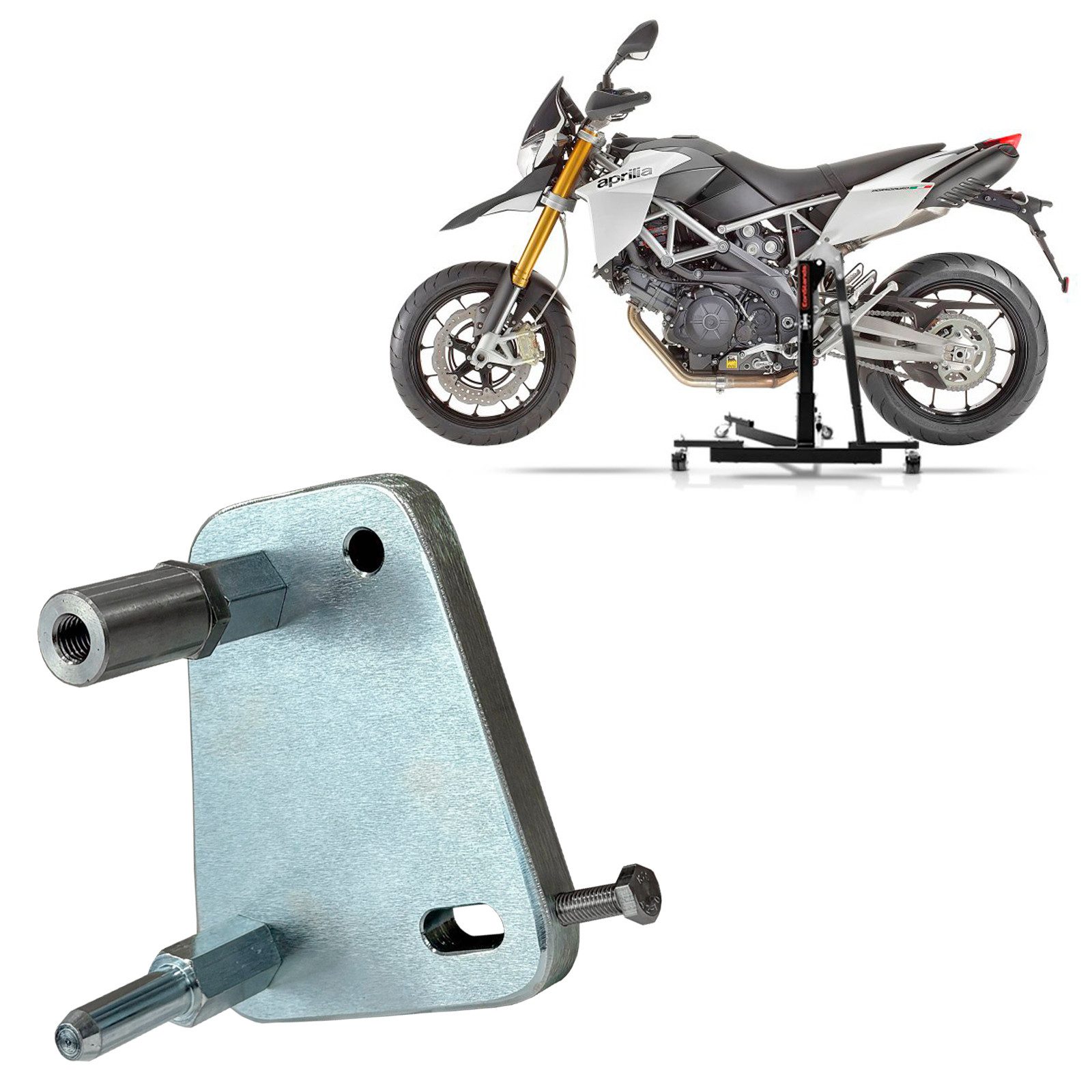 ConStands Motorradheber Adapterplatte für # Power Classic / Evo für Aprilia Dorsoduro 750 08-1