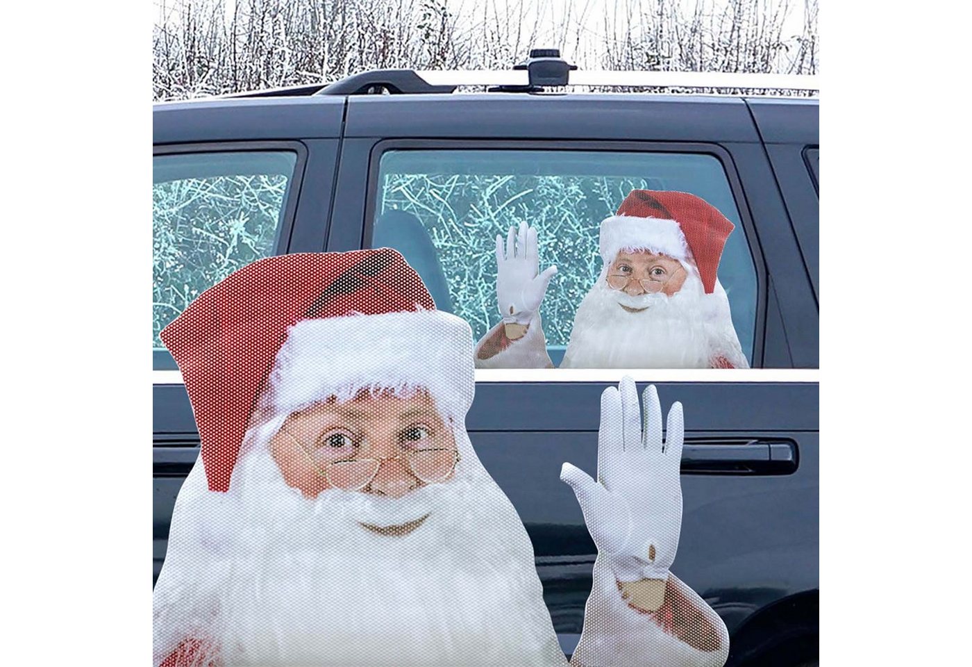 Thumbnail - Thumbs Up Aufkleber Ride With Santa - Fenstersticker "Nikolaus"