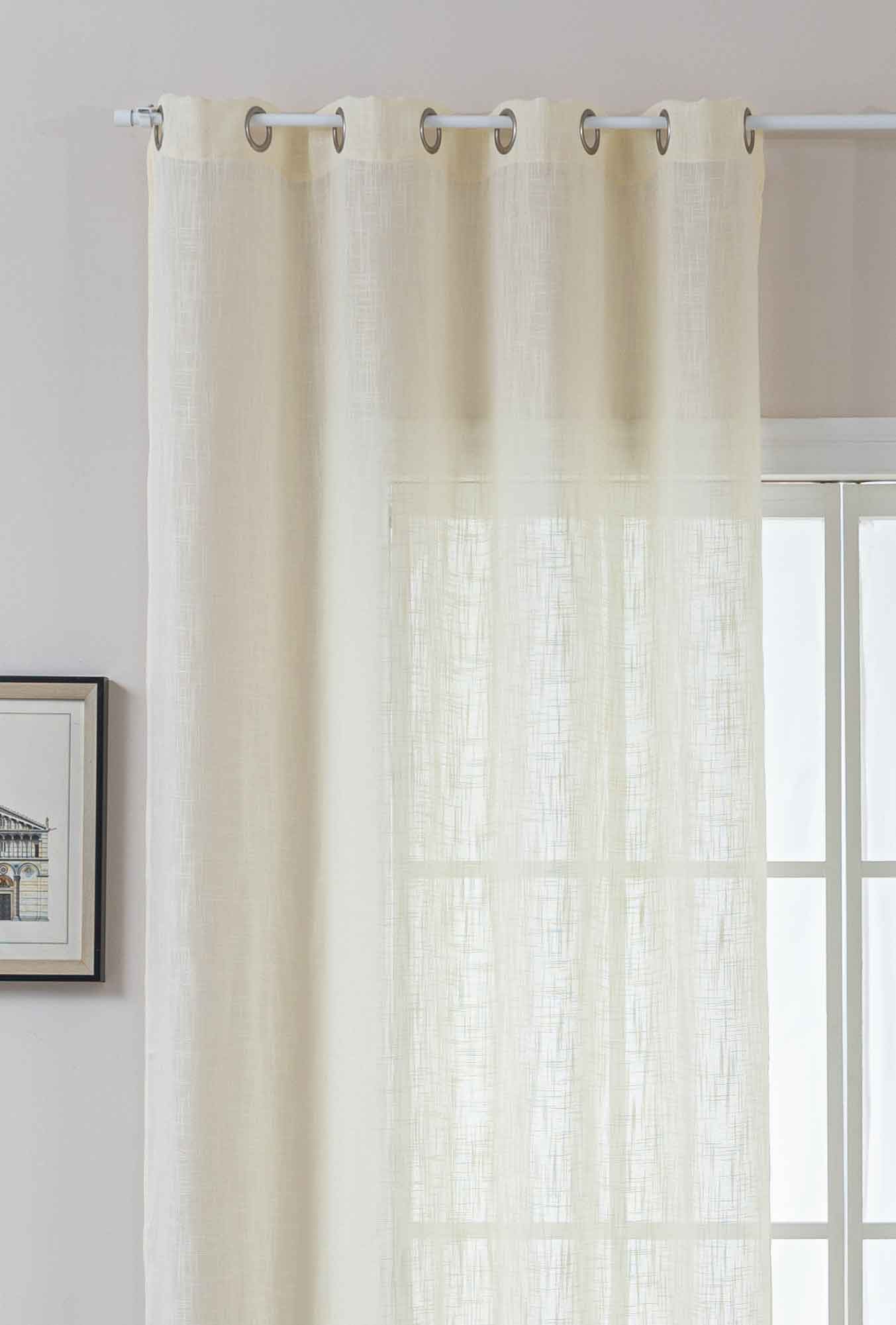 Gardinenbox Gardine (1 St), Ösen, halbtransparent, Polyester, Gardine Ösen günstig online kaufen