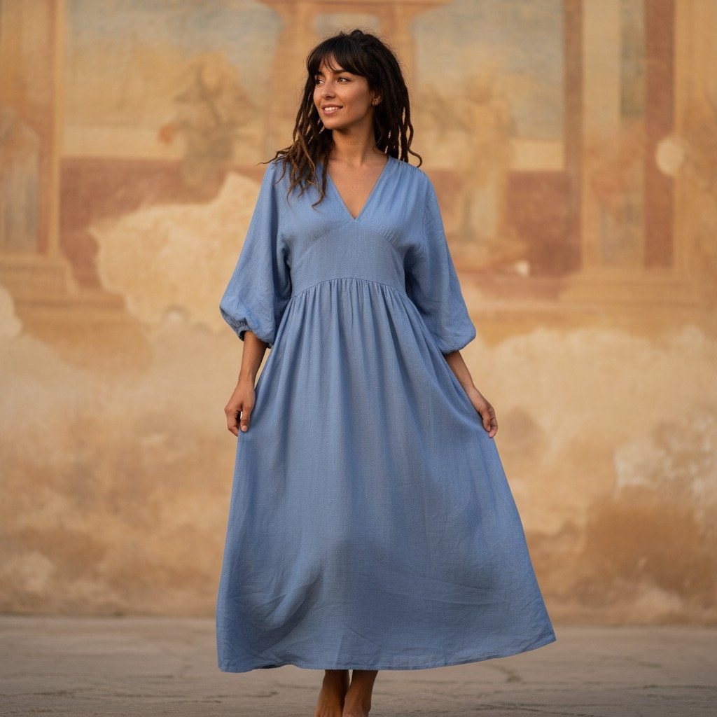 Guru-Shop Midikleid Boho Sommerkleid, luftiges Langarm.. alternative Beklei günstig online kaufen