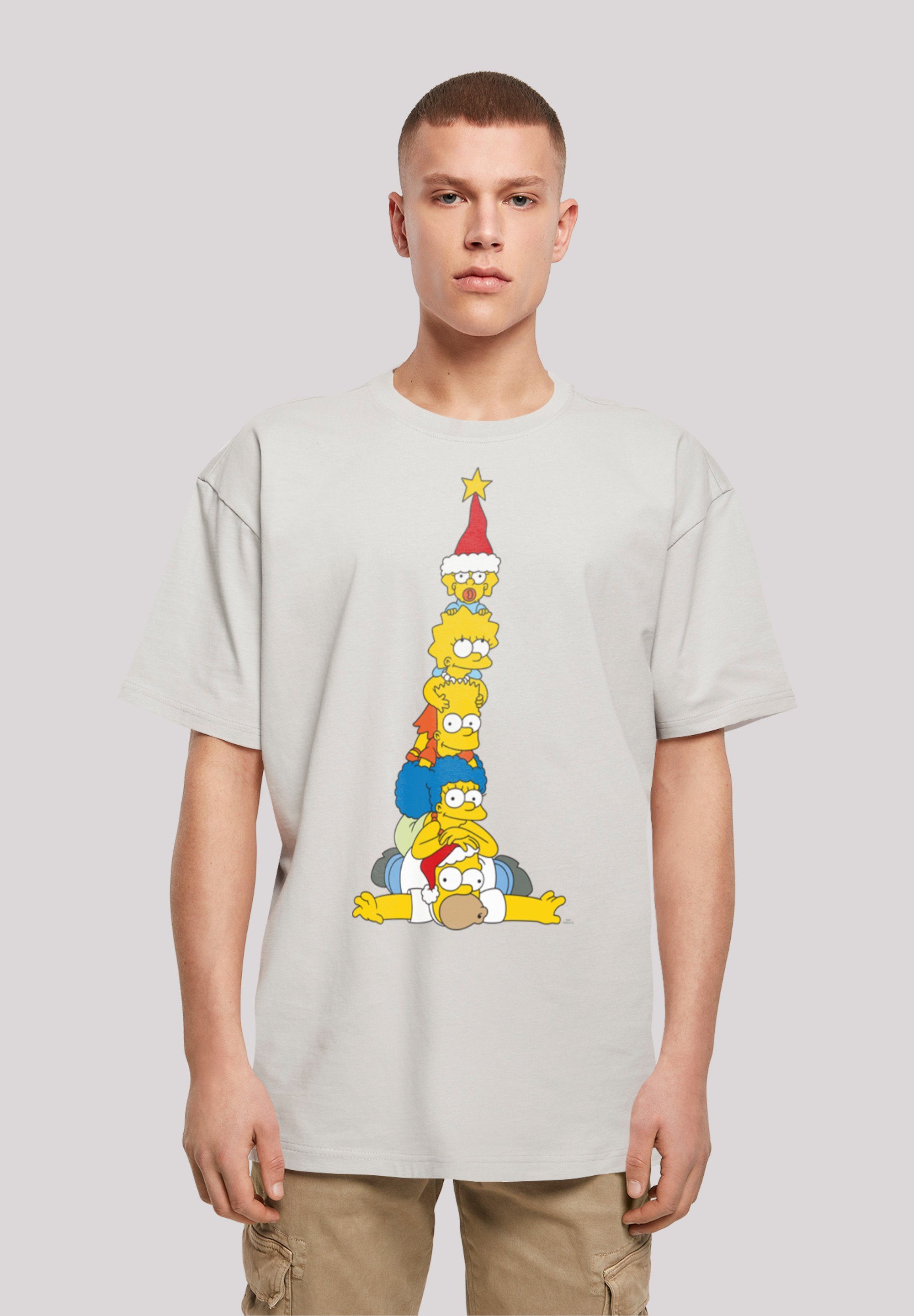 F4NT4STIC T-Shirt The Simpsons Family Christmas Weihnachtsbaum Print lightasphalt