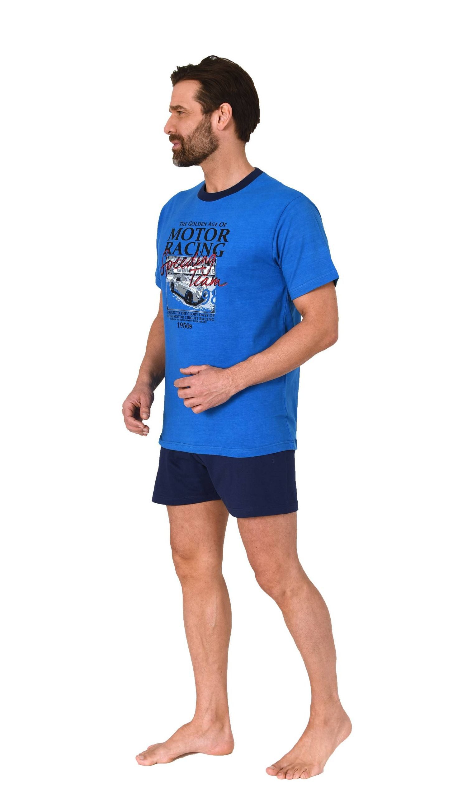 Normann Pyjama Normann Herren kurzarm Schlafanzug Shorty Pyjama mit Automot günstig online kaufen