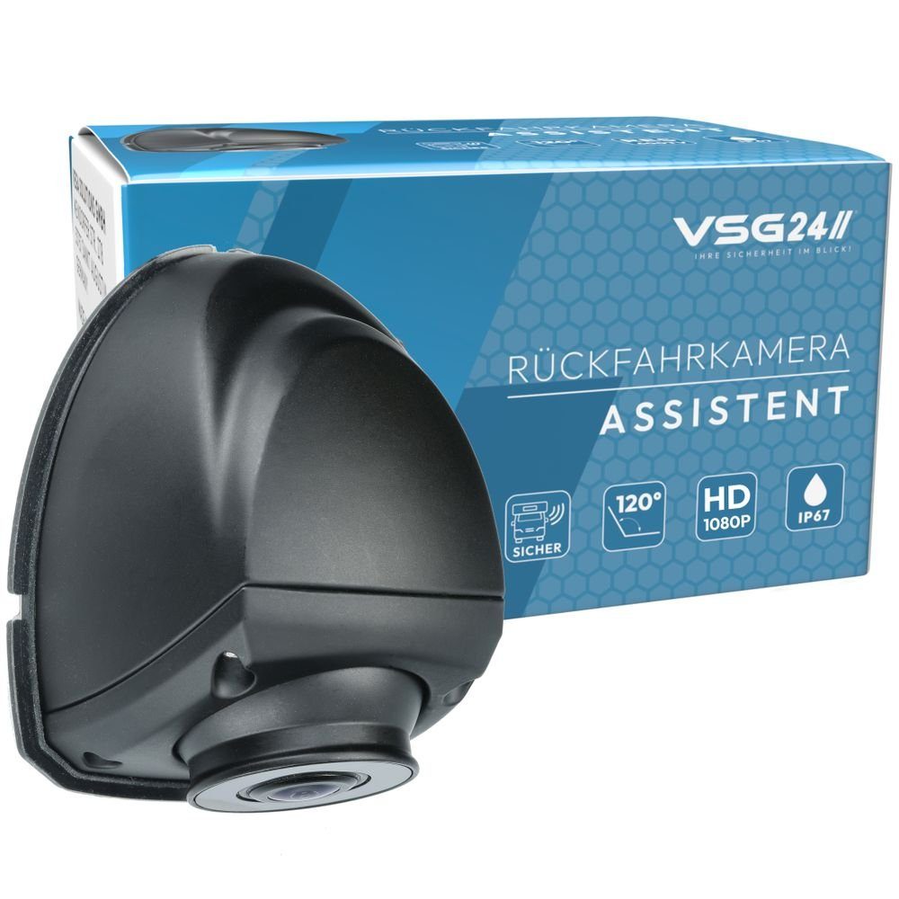 VSG24 Rückfahrkamera ASSISTENT HD Seitenblickkamera für LKW& Wohnmobile 150° Rückfahrkamera (Nachtsicht, Wetterfest IP67, 150° Blickwinkel, inkl. Adapter, 12-24V)
