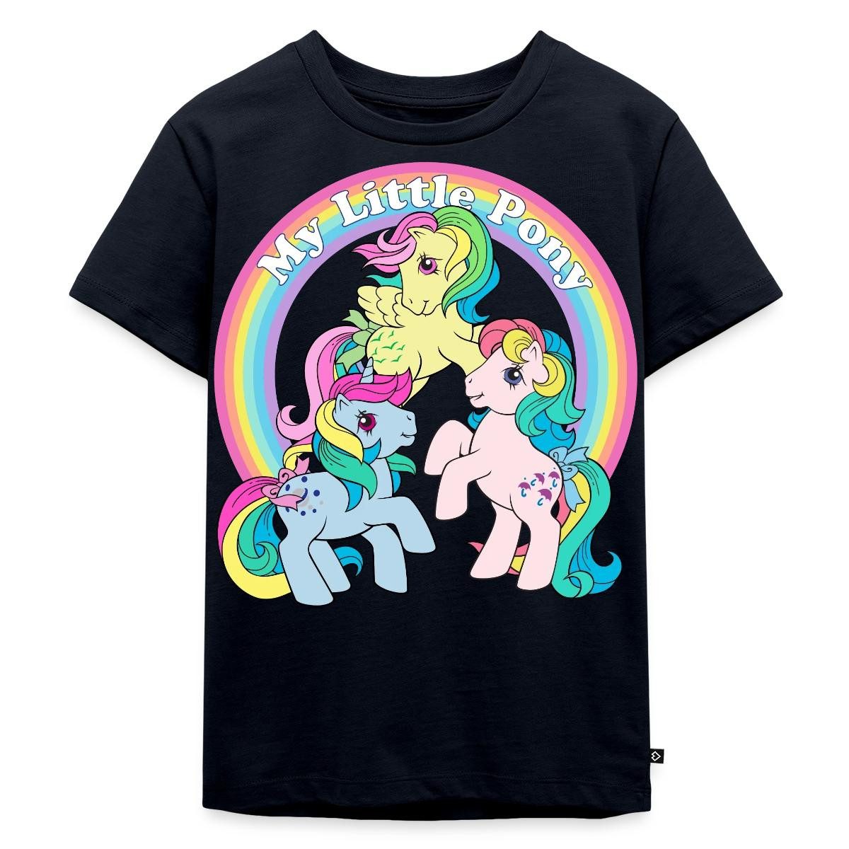 Spreadshirt T-Shirt My Little Pony Retro Bunte Ponys Unter Dem Regenbogen Kinder Premium T (1-tlg)