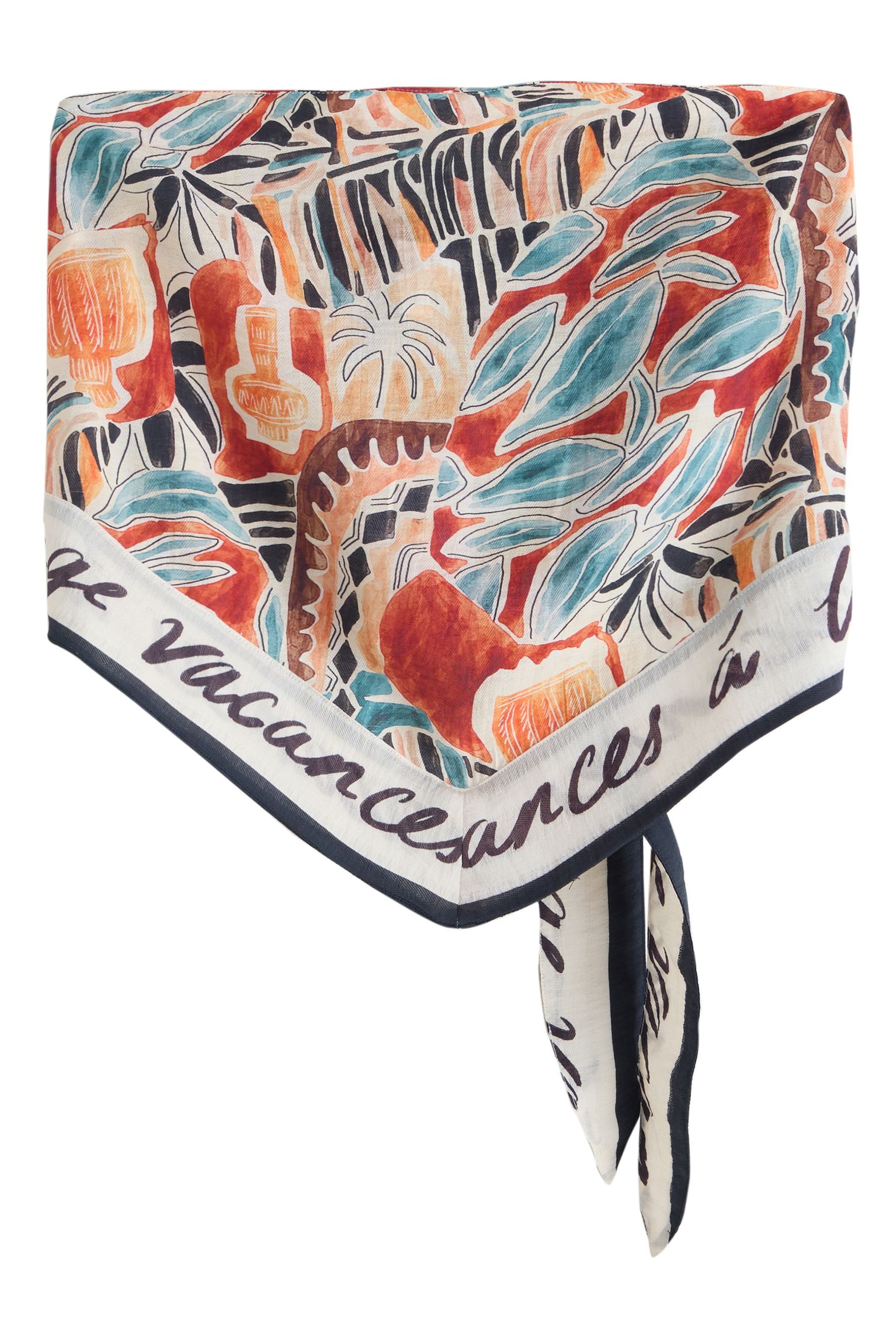 Next Bandeautop Bandeau-Oberteil mit Zipfelsaum + abstraktem Print (1-tlg)