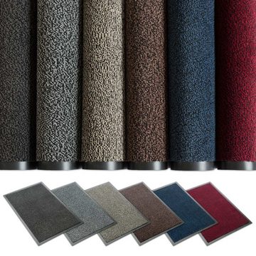 Fußmatte Sauberlaufmatte grau-schwarz meliert 60 x 90 cm, Metzker®, rechteckig, Höhe: 7 mm, 60x90cm - grau-schwarz meliert