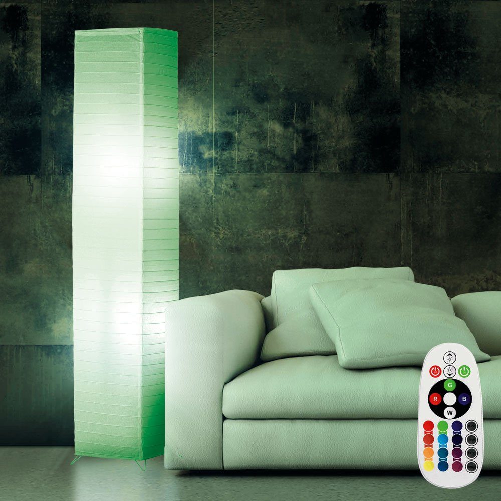etc-shop LED Stehlampe, Leuchtmittel 15 RGB Steh Farbwechsel, inklusive, LED Leuchte Fuß Steh Papier Watt Lampe Warmweiß, Schalter