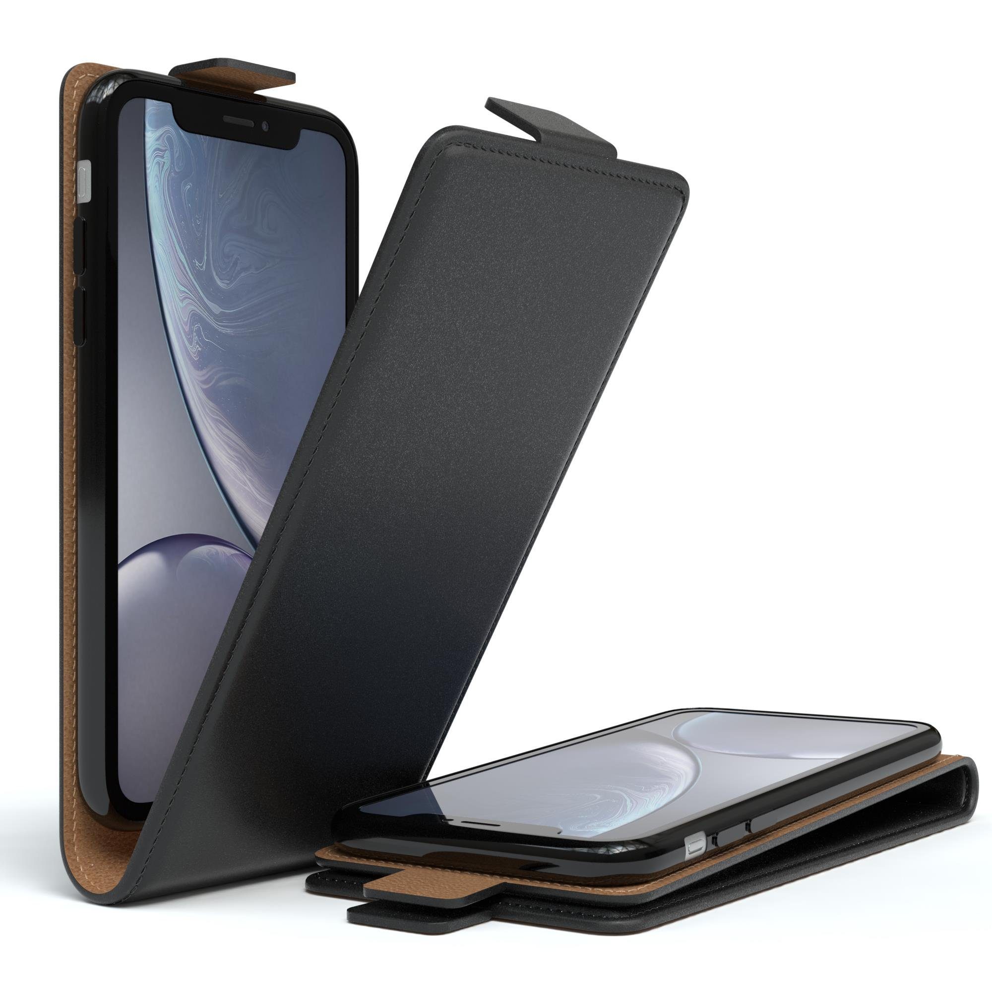 EAZY CASE Handyhülle Flipcase für Apple iPhone XR 6,1 Zoll, Tasche Klapphülle Handytasche zum Aufklappen Etui Kunstleder Schwarz