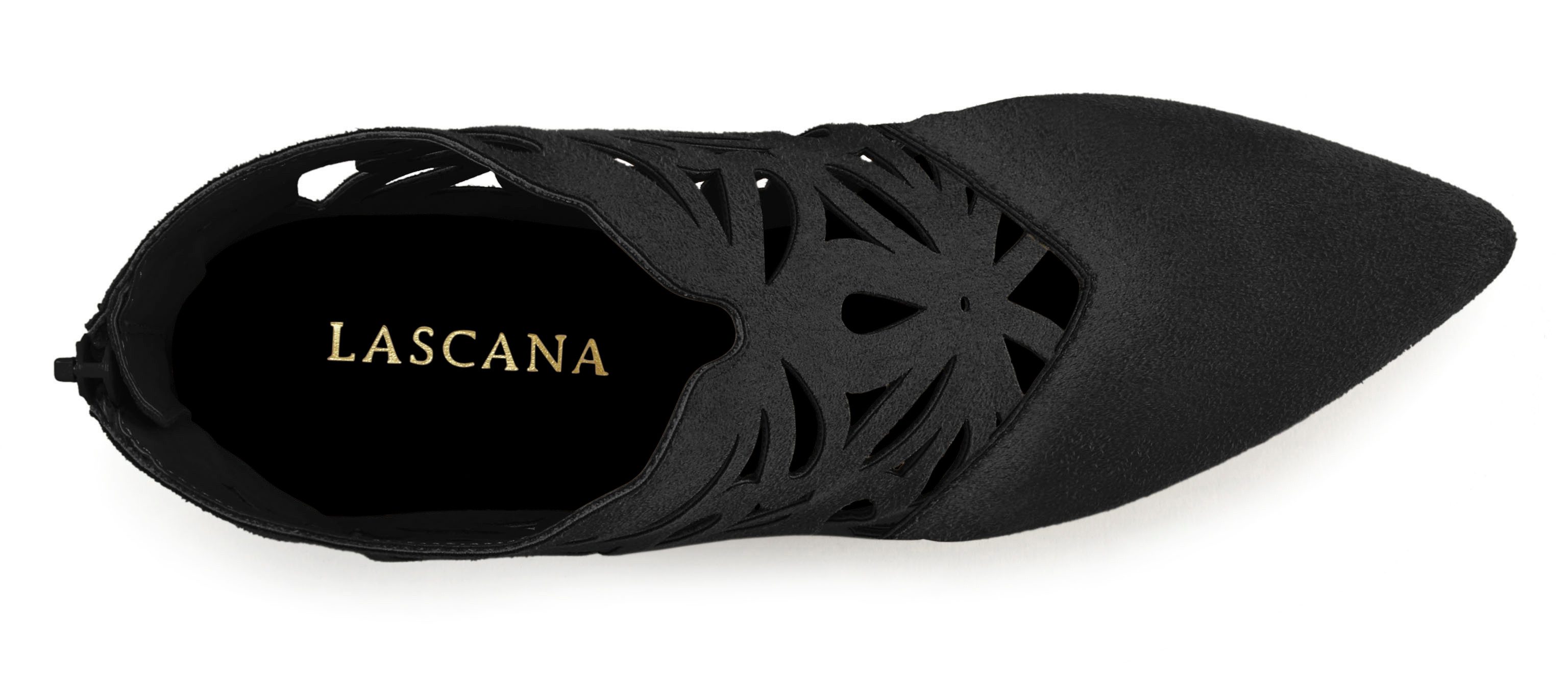 LASCANA High-Heel-Stiefelette mit femininer Spitze und Blockabsatz, Ankle Boot, Stiefel