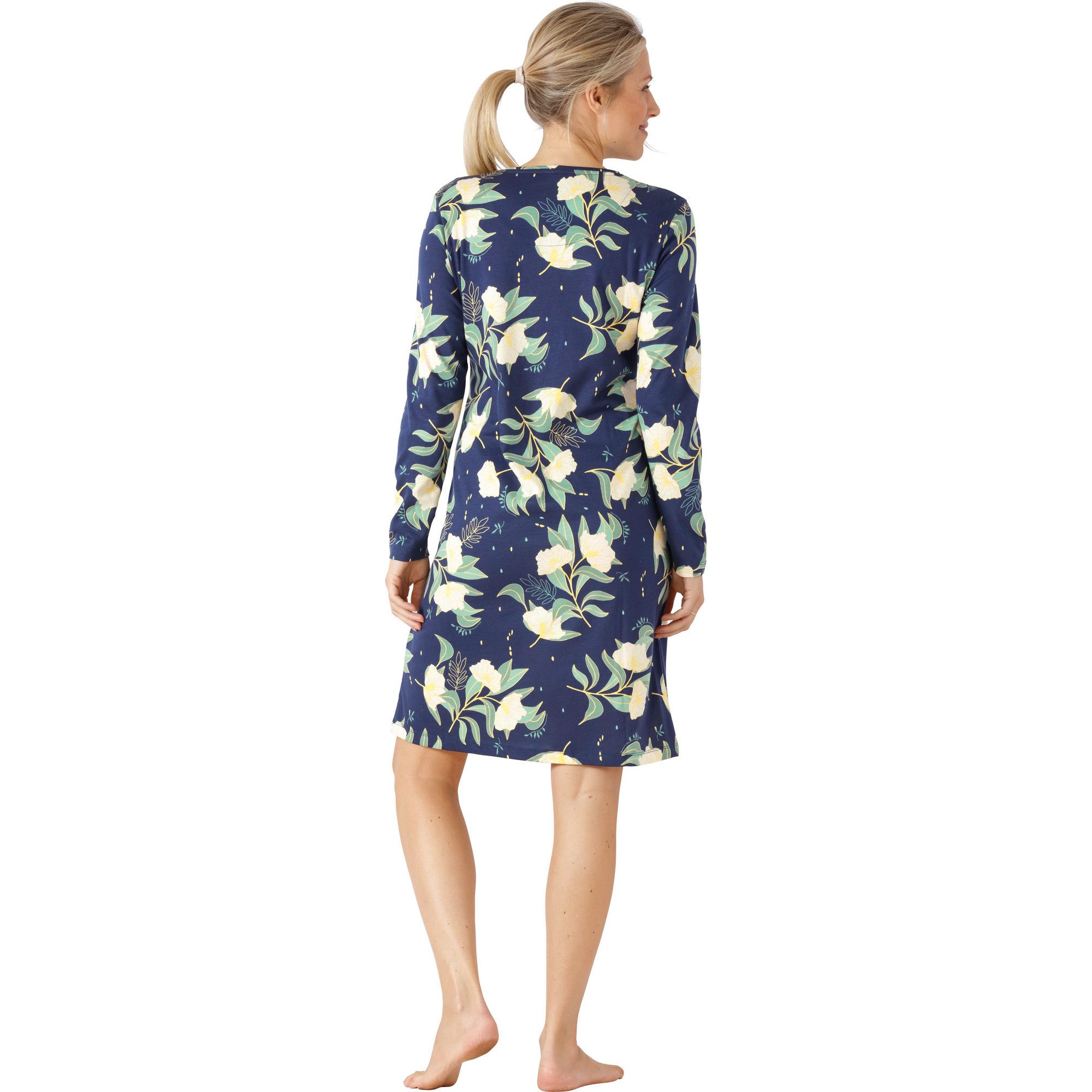 Hajo Nachthemd Damen-Nachthemd Single-Jersey Blumen