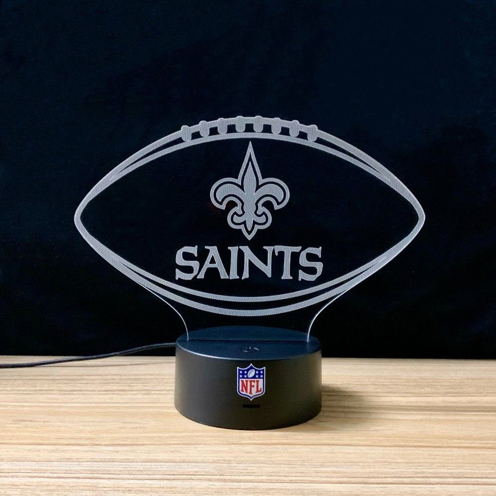 New Orleans Saints LED Weiß, Dekolicht Farbwechsel integriert, Rot, Lampe, Gelb, fest Grün, Lila, Blau, LED Football Teamlogo