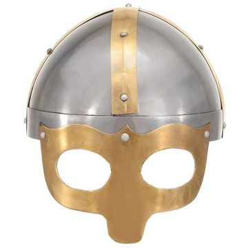 vidaXL Ritter-Kostüm Wikinger-Helm Antik Replik LARP Silbern Stahl