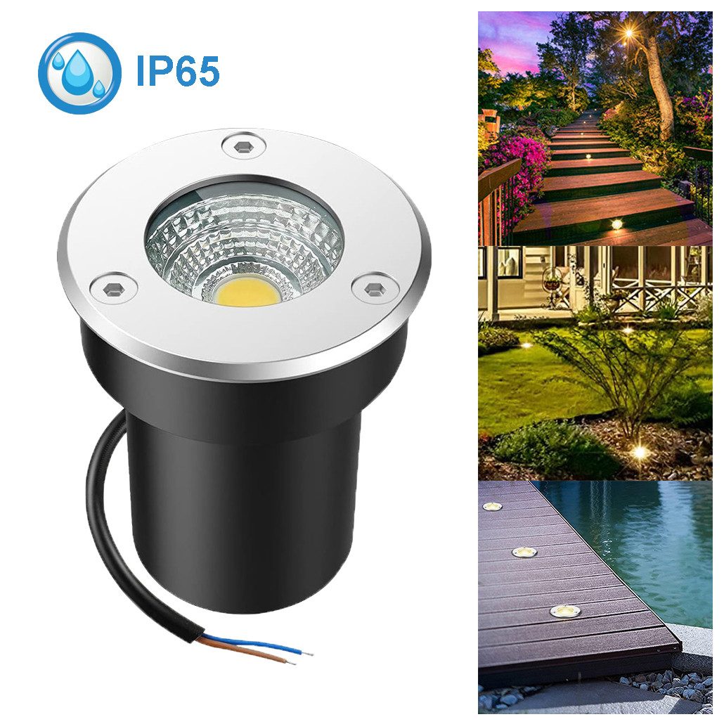 Jibenhome LED Gartenstrahler Bodenstrahler Außen Wasserdicht Bodenleuchte für Weg Garten Hof, LED fest integriert, IP65 5W Bodeneinbaustrahler Terassenbeleuchtung,Warmweiß