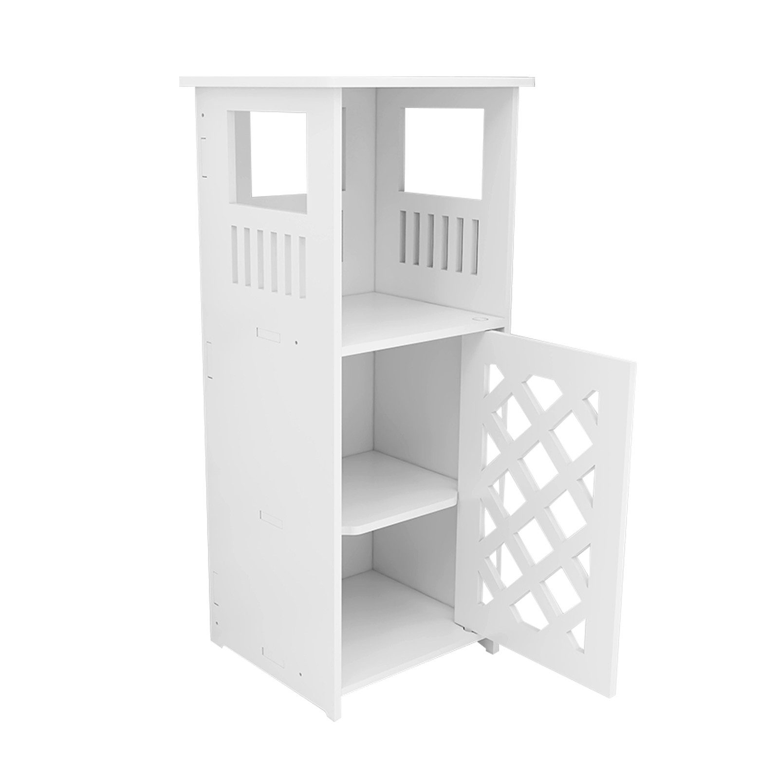 JEOBEST Badkommode Badschrank Beistellschrank, Platzsparend, Einfache Montage, weiß 56 x 22 x 24cm – Bild 4 von 5