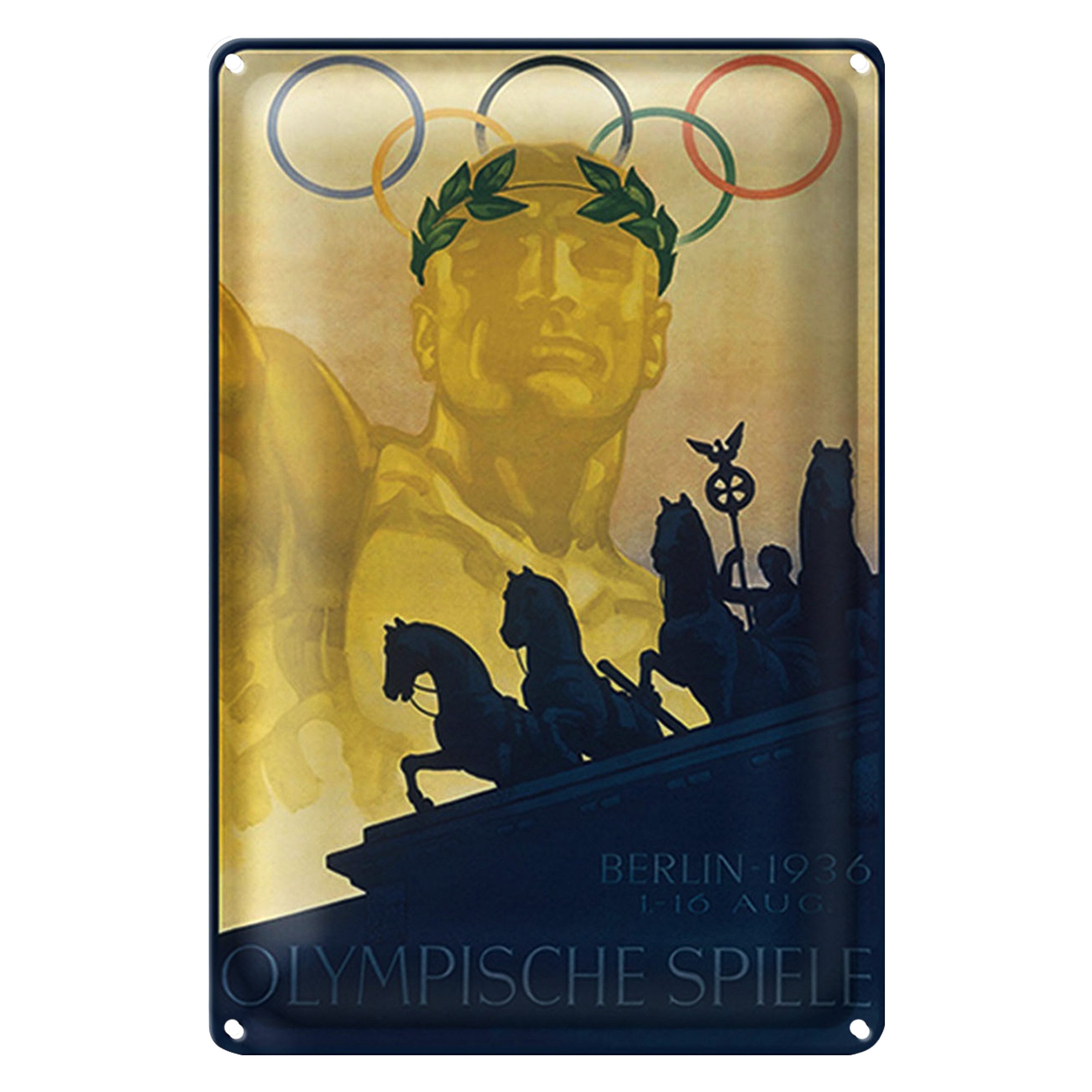 Roomando Metallschild Spruch 12x18cm Olympische Spiele Berlin 1936