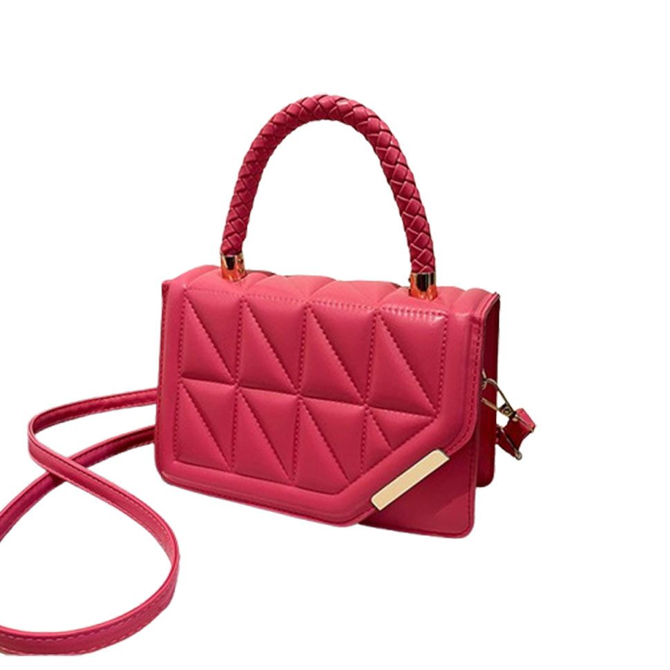 Umhängetasche Damen Rautenstruktur Schultertasche, kleine quadratische Tasche