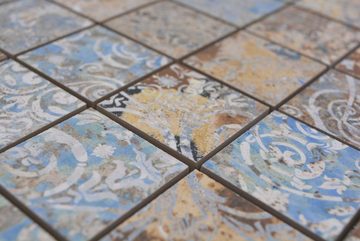 Mosani Wandfliese Keramikmosaik Feinsteinzeug stark mehrfarbig matt