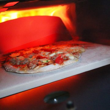 bremermann Pizzastein Pizzaofen inkl. Pizzastein 30x2x30 cm und 3tlg Pizzaheber-Set, Stahl, (Komplett-Set, 2-St), mit Pizzastein