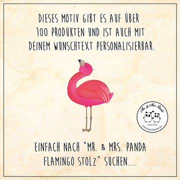 Mr. & Mrs. Panda Windlicht Flamingo Stolz - Transparent - Geschenk, Schwester, Kerzenglas, Windl (1 St), Liebevolles Design