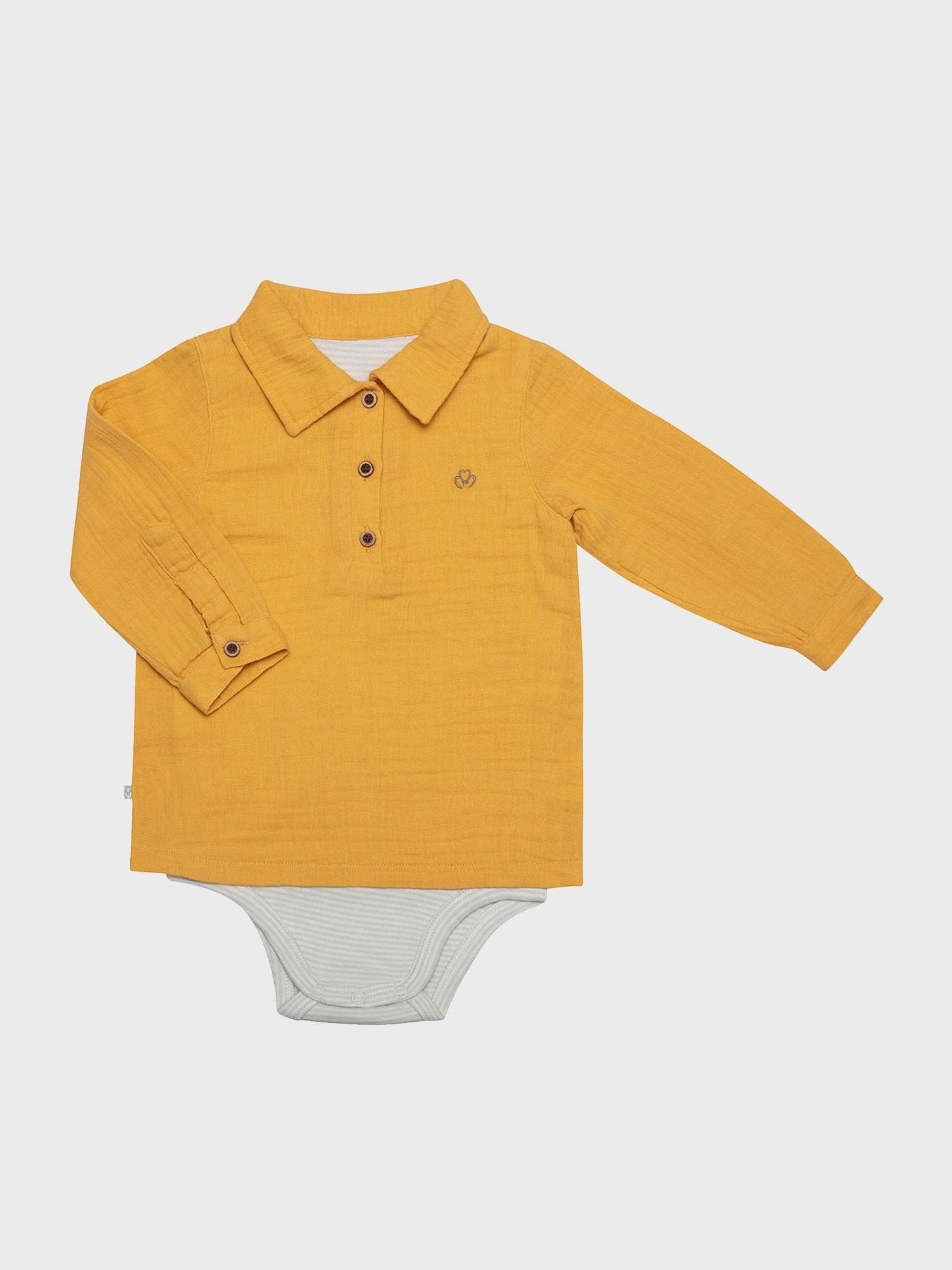 OrganicEra Hemdbody Baby Langarm Hemdbody aus Bio-Musselin, Jungen (1-tlg)